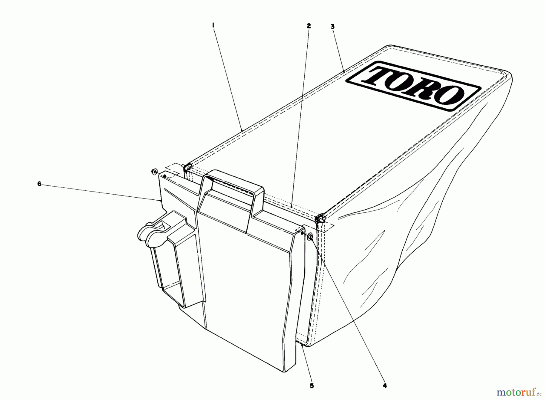  Toro Neu Mowers, Walk-Behind Seite 1 20745C - Toro Lawnmower, 1987 (7000001-7999999) GRASS BAG ASSEMBLY NO. 33-2996
