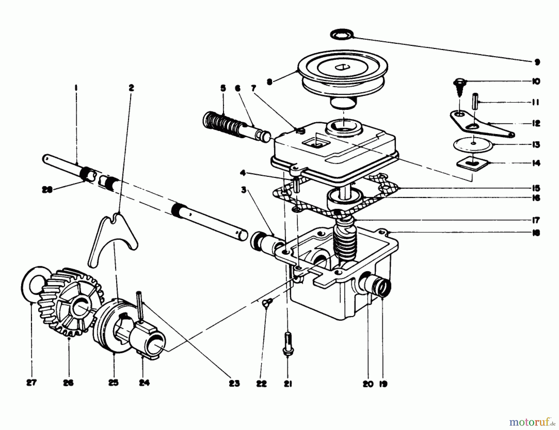  Toro Neu Mowers, Walk-Behind Seite 1 20755 - Toro Lawnmower, 1982 (2000001-2999999) GEAR CASE ASSEMBLY