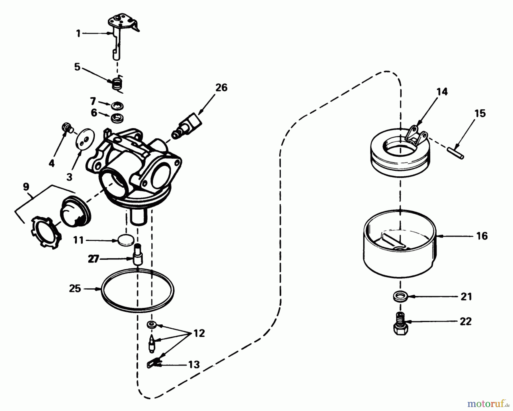  Toro Neu Mowers, Walk-Behind Seite 1 20762C - Toro Lawnmower, 1986 (6000001-6999999) CARBURETOR NO. 632050A