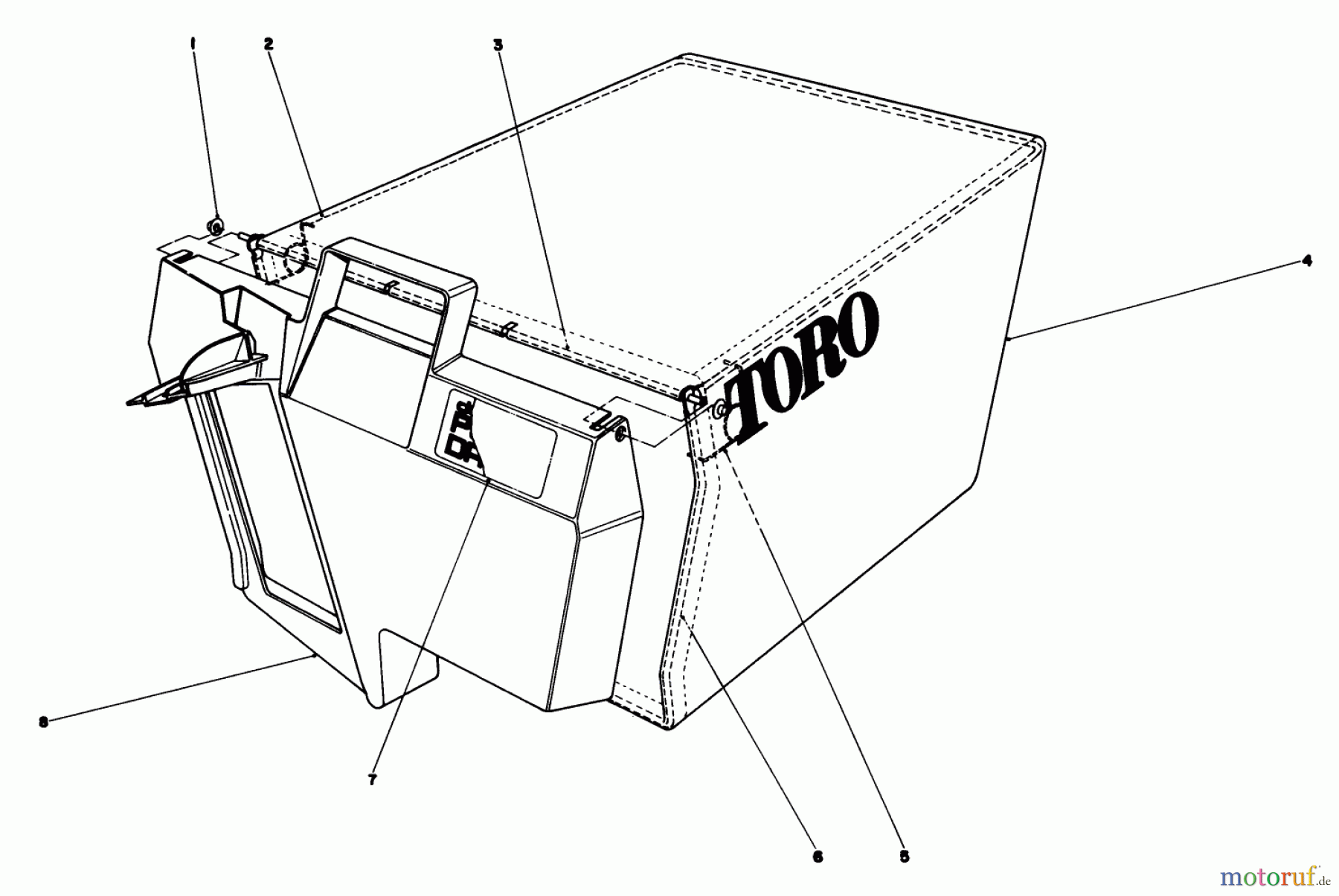  Toro Neu Mowers, Walk-Behind Seite 1 20785 - Toro Lawnmower, 1981 (1000001-1999999) GRASS BAG ASSEMBLY