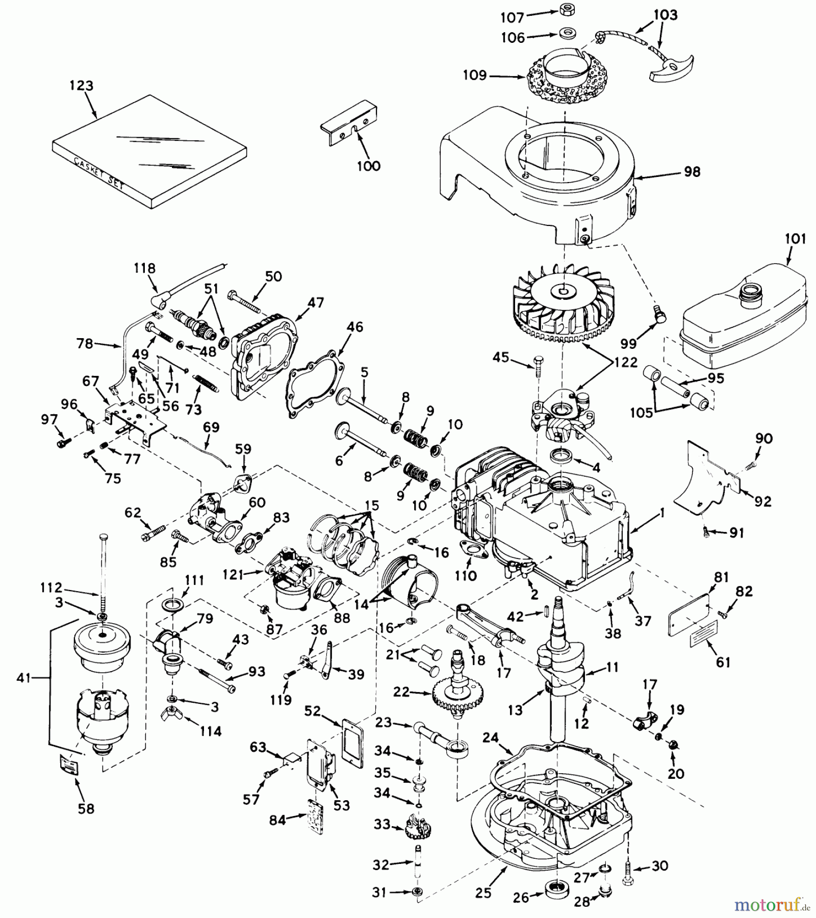 Toro Neu Mowers, Walk-Behind Seite 2 21101 - Toro Whirlwind Lawnmower, 1969 (9000001-9999999) ENGINE MODEL LAV35-40456H