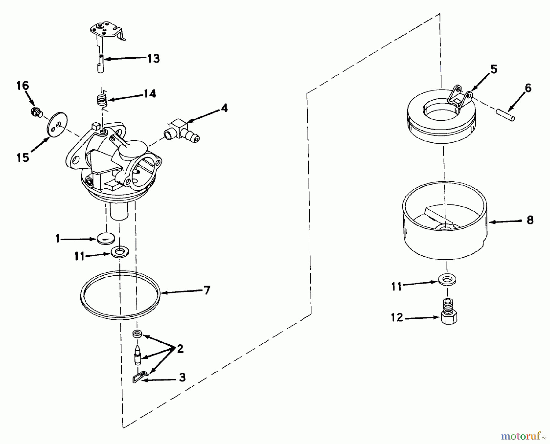  Toro Neu Mowers, Walk-Behind Seite 2 21273 - Toro Guardian Lawnmower, 1973 (3000001-3999999) CARBURETOR NO. 631612