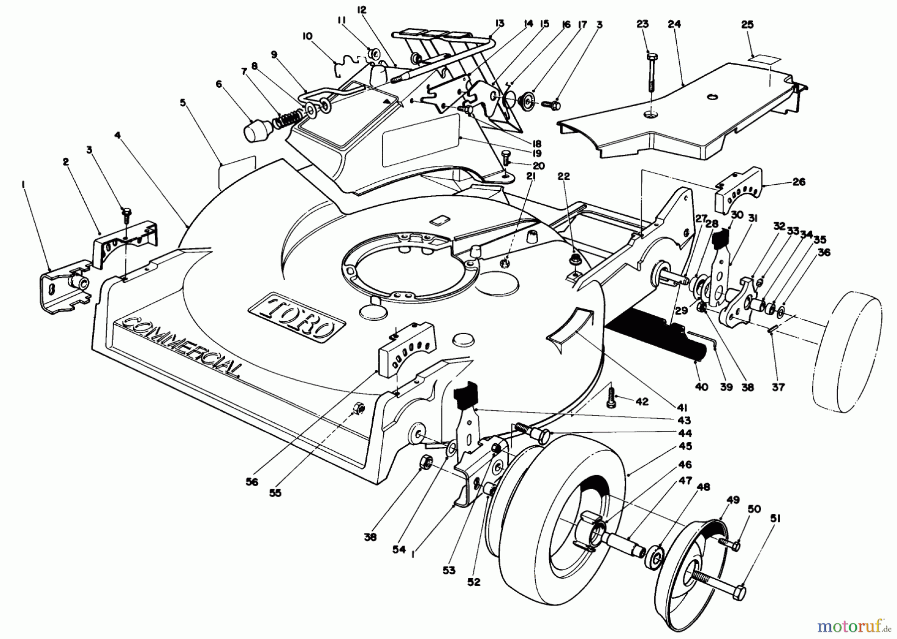 Toro Neu Mowers, Walk-Behind Seite 2 22020 - Toro Lawnmower, 1986 (6000001-6999999) HOUSING ASSEMBLY (MODEL 22015)