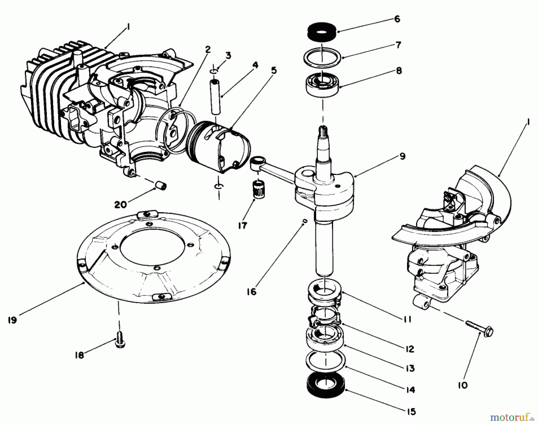  Toro Neu Mowers, Walk-Behind Seite 2 22025 - Toro Lawnmower, 1988 (8000001-8999999) ENGINE ASSEMBLY MODEL NO. 47PH7 #1