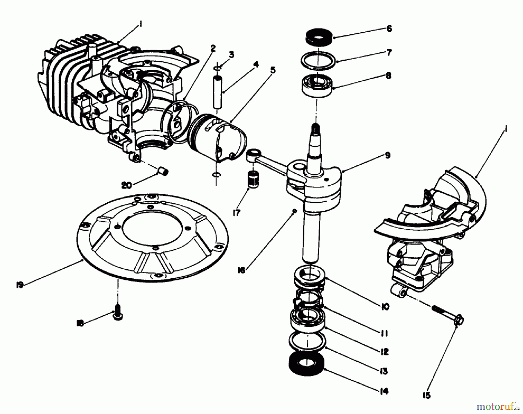  Toro Neu Mowers, Walk-Behind Seite 2 22025 - Toro Lawnmower, 1991 (1000001-1999999) CRANKSHAFT ASSEMBLY (MODEL NO. 47PL0-3)