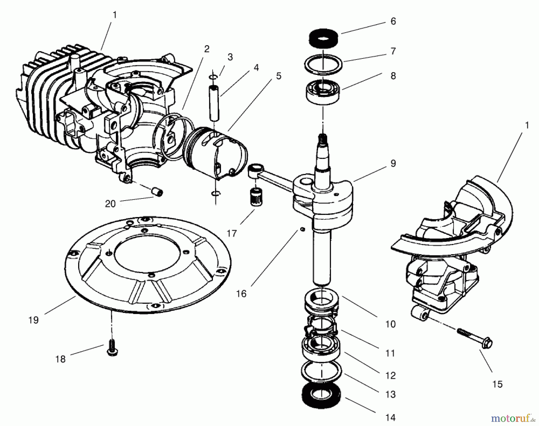  Toro Neu Mowers, Walk-Behind Seite 2 22026 - Toro Side Discharge Mower, 2002 (220000001-220999999) CRANKSHAFT ASSEMBLY