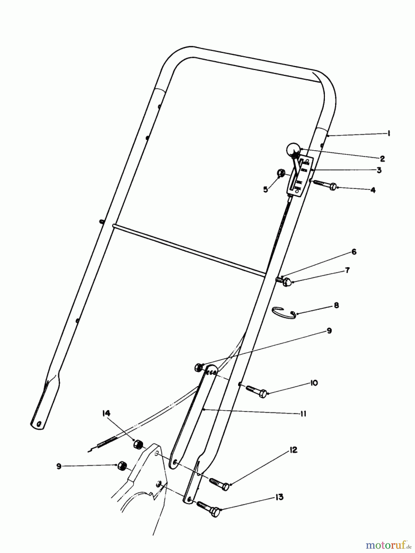  Toro Neu Mowers, Walk-Behind Seite 2 22035 - Toro Lawnmower, 1986 (6000001-6999999) HANDLE ASSEMBLY (MODEL 22030)