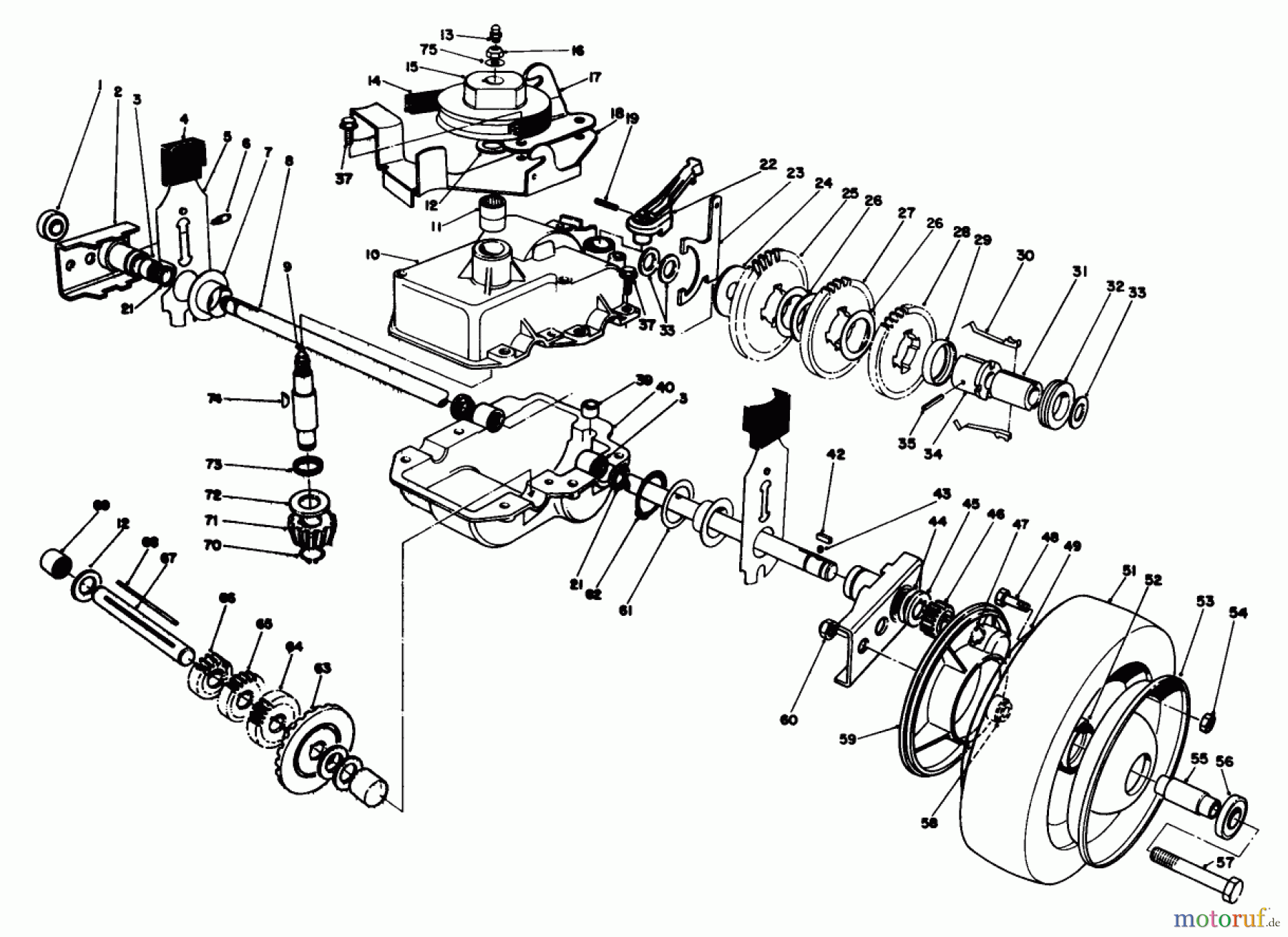 Toro Neu Mowers, Walk-Behind Seite 2 22030 - Toro Lawnmower, 1991 (1000001-1999999) GEAR CASE ASSEMBLY (MODEL 22035)