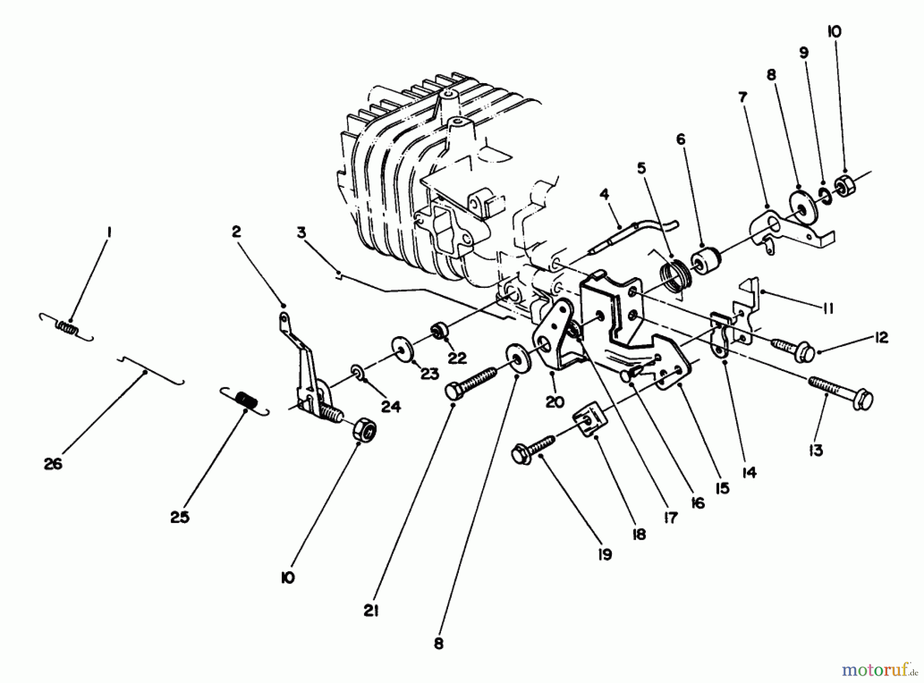 Toro Neu Mowers, Walk-Behind Seite 2 22036 - Toro Lawnmower, 1992 (2000001-2999999) GOVERNOR ASSEMBLY (MODEL NO. 47PM1-3)