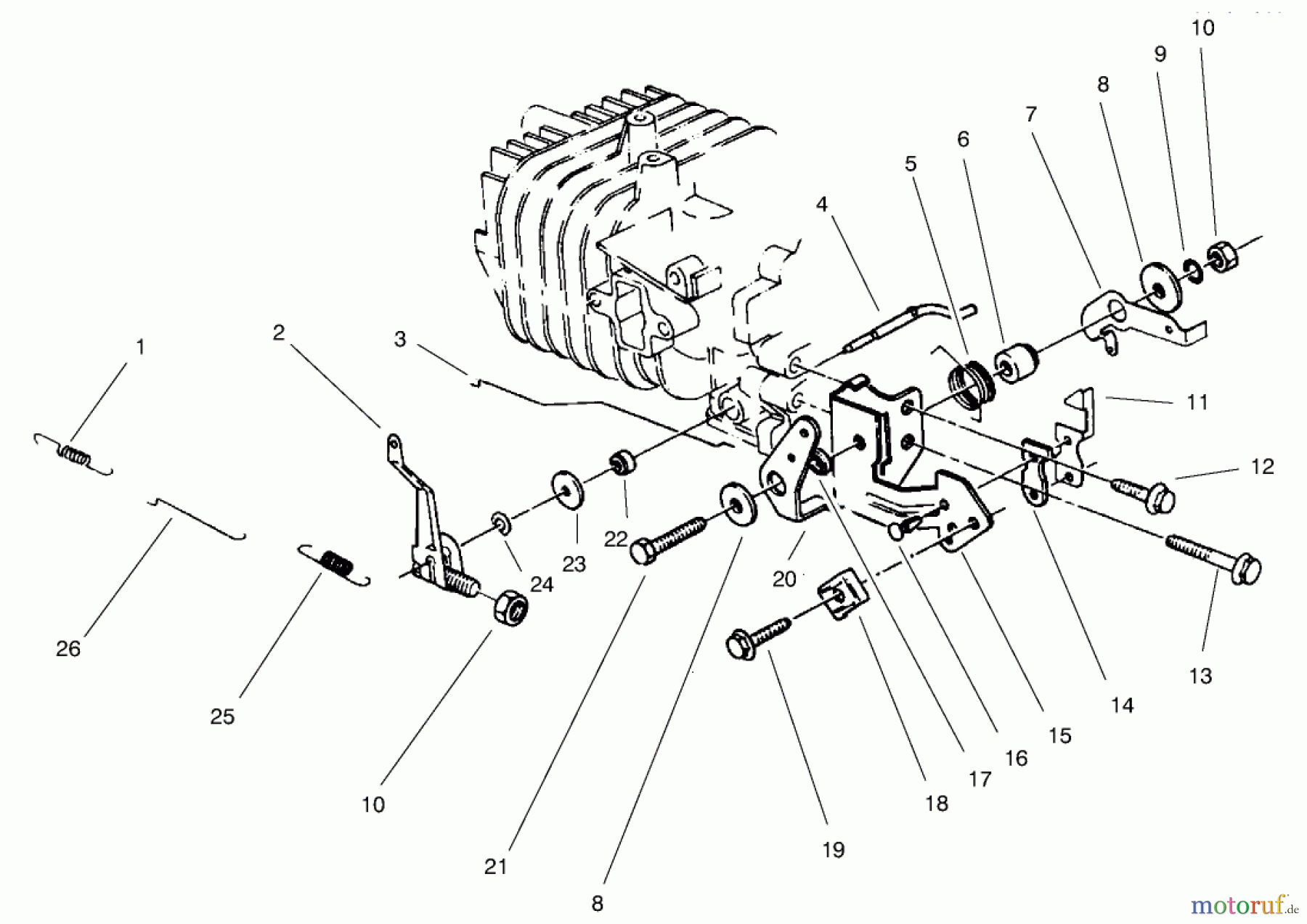 Toro Neu Mowers, Walk-Behind Seite 2 22038 - Toro Rear Bagger Mower, 1998 (8900001-8999999) GOVERNOR ASSEMBLY (MODEL NO. 47PT7-3)