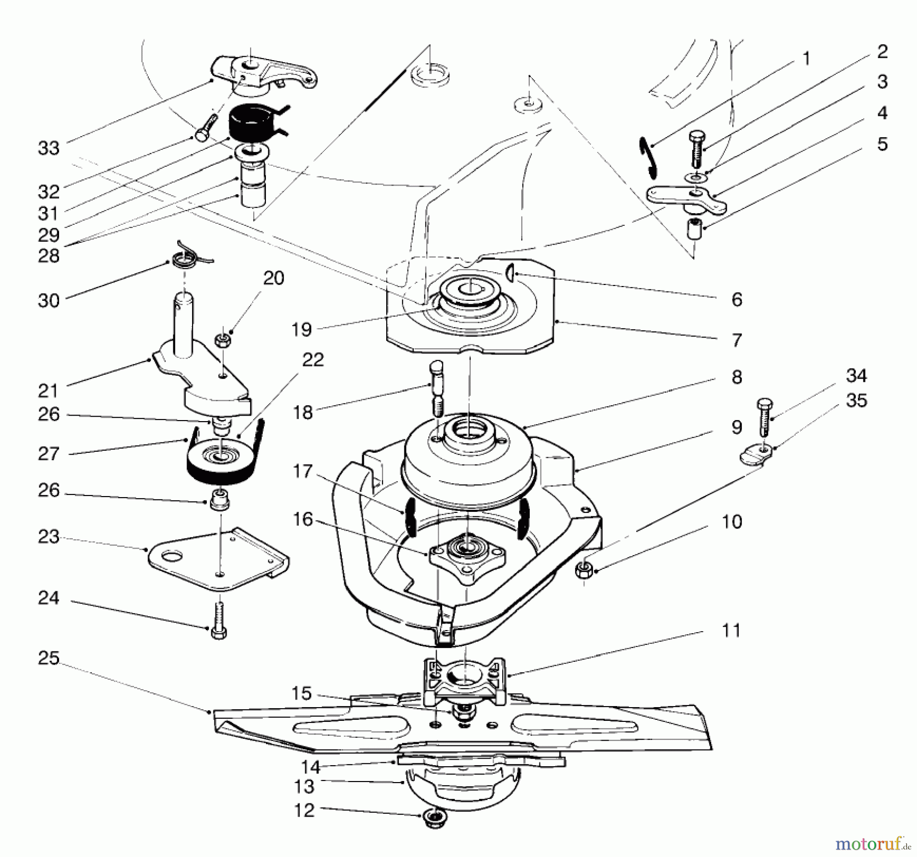  Toro Neu Mowers, Walk-Behind Seite 2 22045B - Toro Lawnmower, 1996 (6900001-6999999) BLADE BRAKE CLUTCH ASSEMBLY