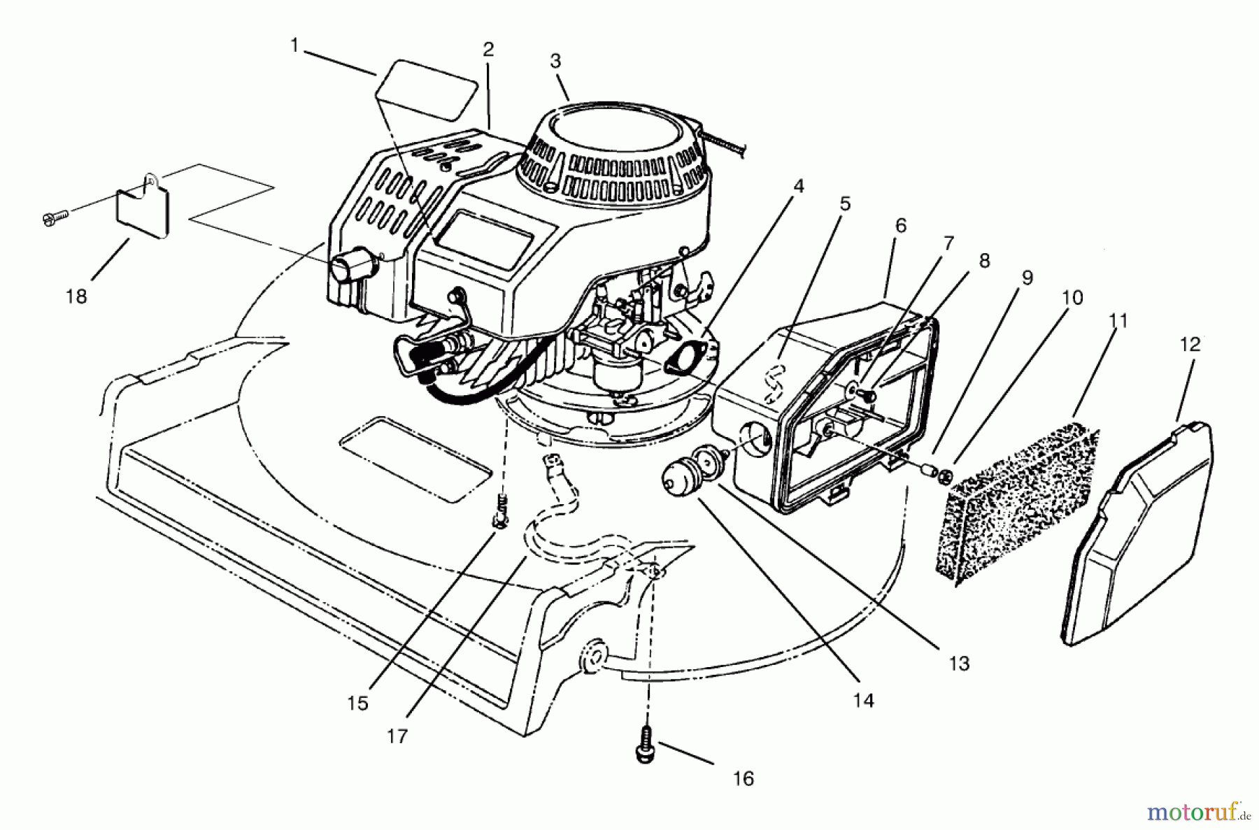 Toro Neu Mowers, Walk-Behind Seite 2 22045 - Toro Recycler Mower, 1997 (7900001-7999999) ENGINE ASSEMBLY