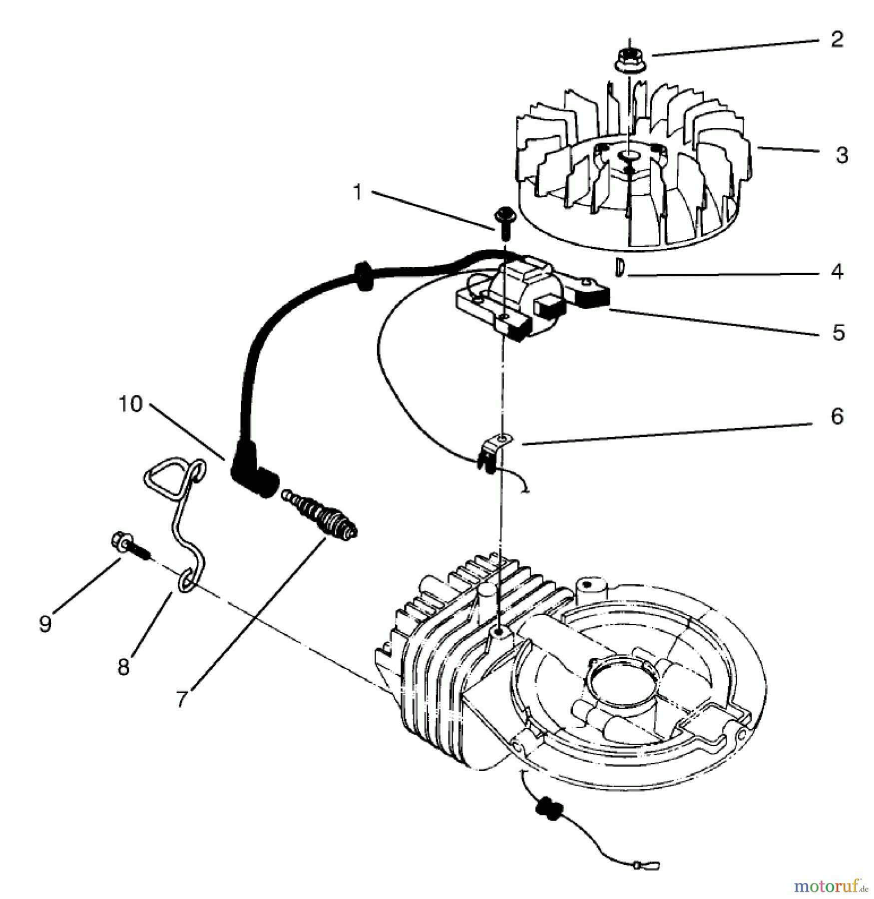  Toro Neu Mowers, Walk-Behind Seite 2 22045 - Toro Recycler Mower, 1997 (7900001-7999999) IGNITION ASSEMBLY (MODEL NO. 47PS5-7)(MODEL NO. 22045B)(MODEL NO. 47PT6-7)(MODEL NO. 22045)