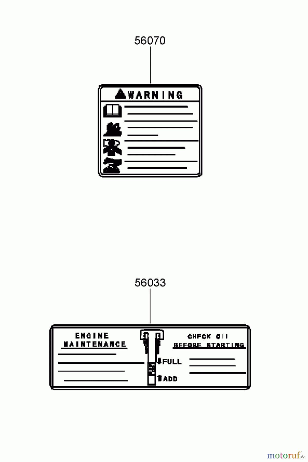 Toro Neu Mowers, Walk-Behind Seite 2 22164 (PT21) - Toro PT21 Trim Mower, 2007 (270000001-270003000) DECAL ASSEMBLY KAWASAKI FJ180V-AS28