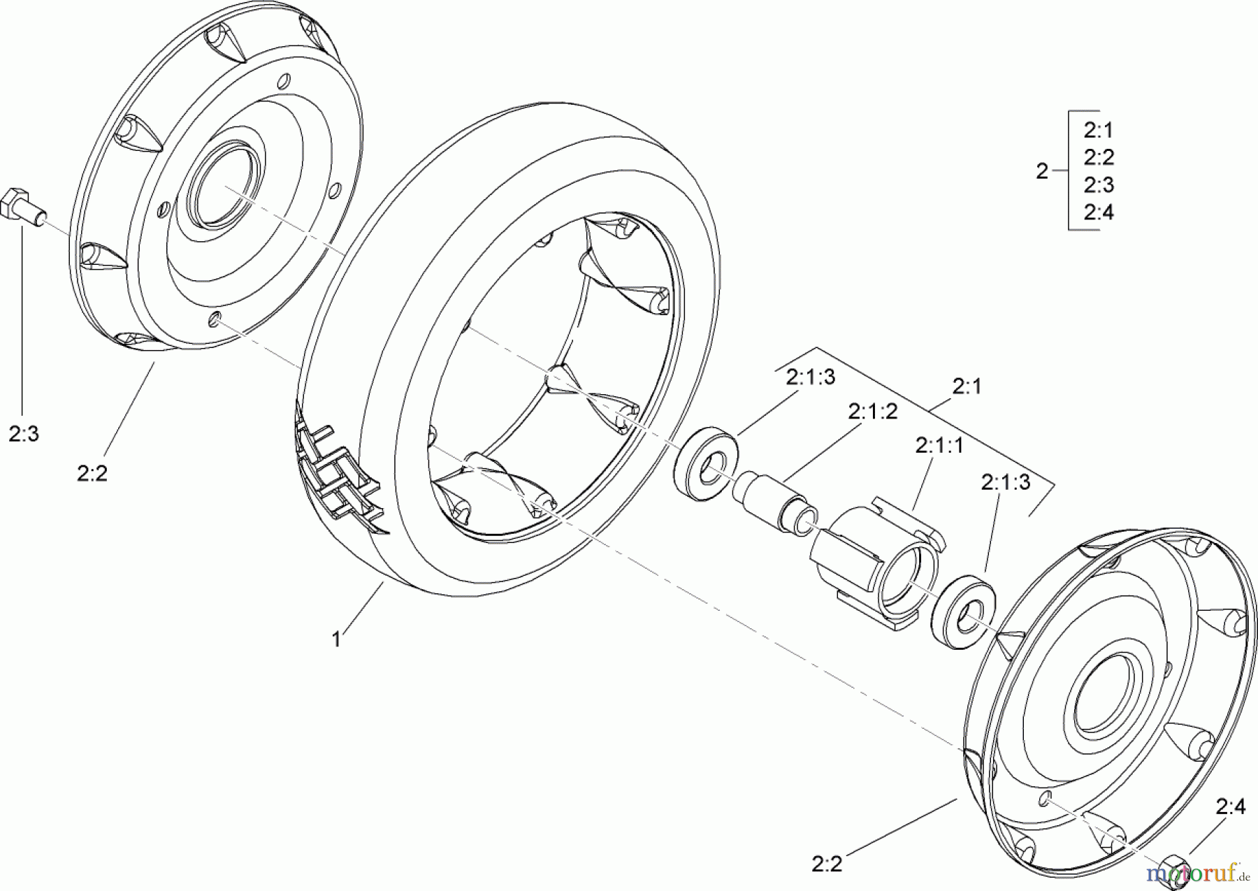 Toro Neu Mowers, Walk-Behind Seite 2 22194 (PT21) - Toro PT21 Trim Mower, 2007 (270000001-270999999) WHEEL AND TIRE ASSEMBLY NO. 100-2870