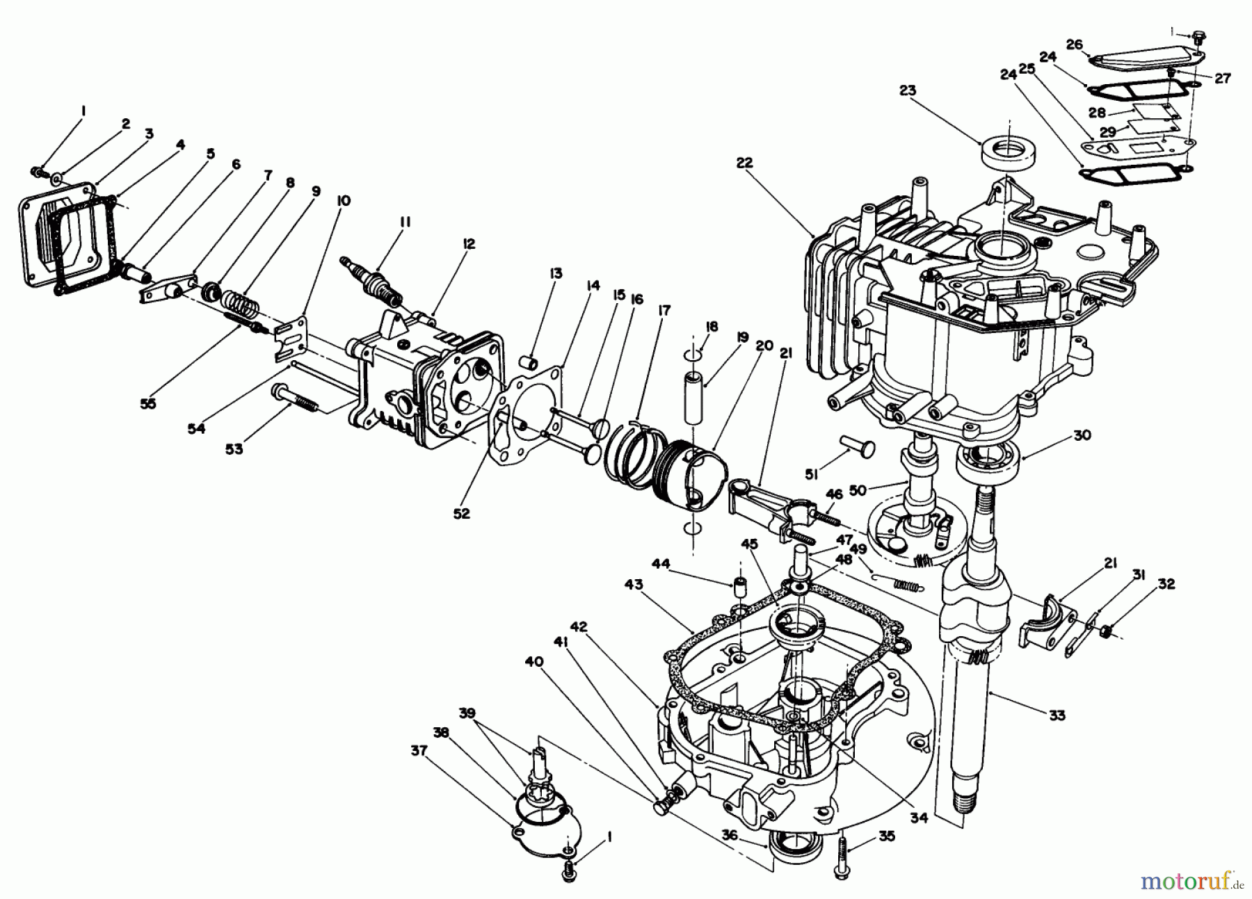 Toro Neu Mowers, Walk-Behind Seite 2 22622 - Toro Lawnmower, 1992 (2000001-2999999) CRANKCASE ASSEMBLY (ENGINE MODEL NO. VML0-4)