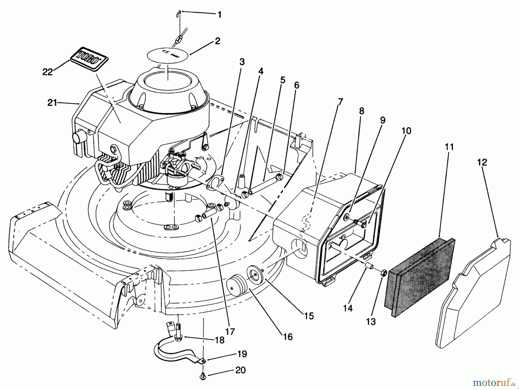  Toro Neu Mowers, Walk-Behind Seite 2 22685 - Toro Lawnmower, 1990 (0000001-0999999) ENGINE ASSEMBLY