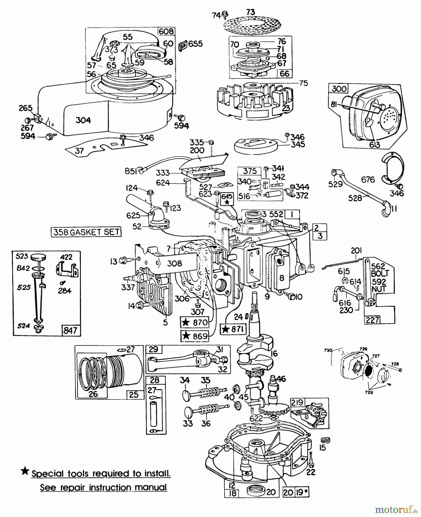 Toro Neu Mowers, Walk-Behind Seite 2 23022 - Toro Lawnmower, 1985 (5000001-5999999) ENGINE BRIGGS & STRATTON MODEL 130902-0543-01 #2