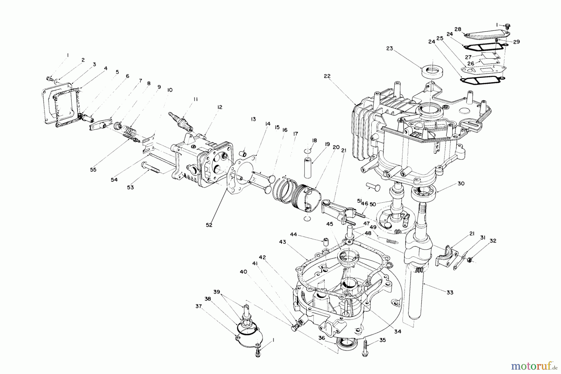 Toro Neu Mowers, Walk-Behind Seite 2 26620B - Toro Lawnmower, 1990 (0009001-0999999) CRANKCASE ASSEMBLY (ENGINE NO. VMJ8 & VMK9) (MODEL 26620B-09001 01 THRU 0902961, 0903407 & UP) (MODEL 2662OBG-09001 01 & UP)