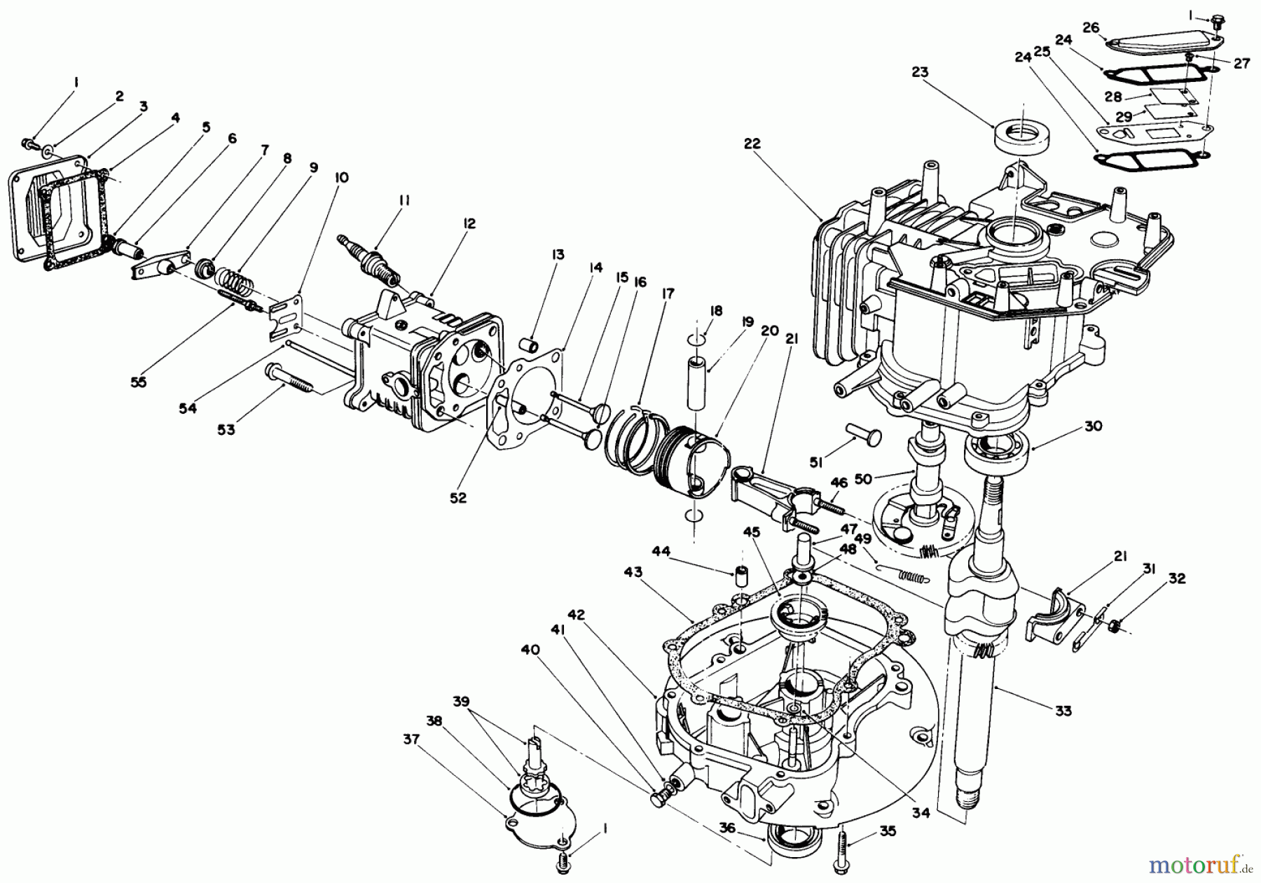  Toro Neu Mowers, Walk-Behind Seite 2 26621 - Toro Lawnmower, 1990 (0000001-0999999) CRANKCASE ASSEMBLY (ENGINE MODEL NO. VMK9-2)