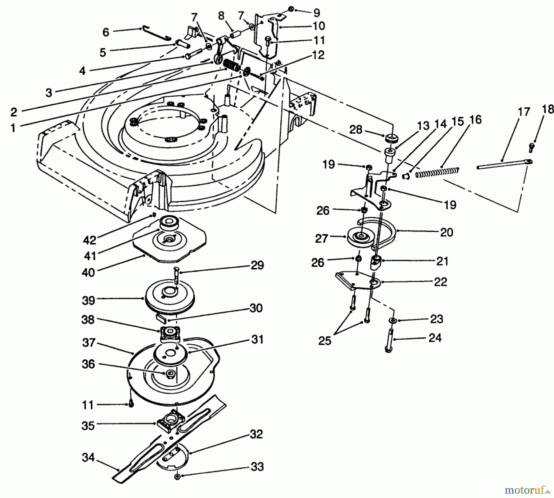  Toro Neu Mowers, Walk-Behind Seite 2 26622CS - Toro Lawnmower, 1989 (9000001-9999999) BLADE BRAKE CLUTCH ASSEMBLY