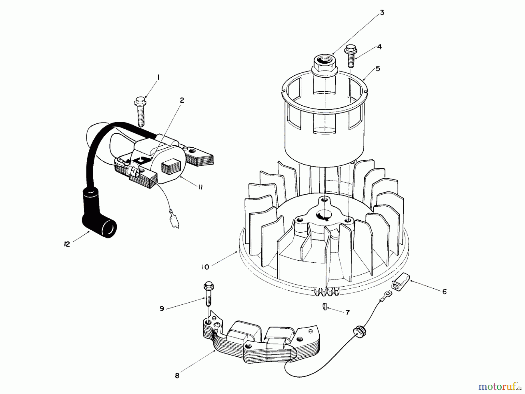 Toro Neu Mowers, Walk-Behind Seite 2 26625B - Toro Lawnmower, 1990 (0000001-0999999) MAGNETO & FLYWHEEL ASSEMBLY (ENGINE NO. VMK9)