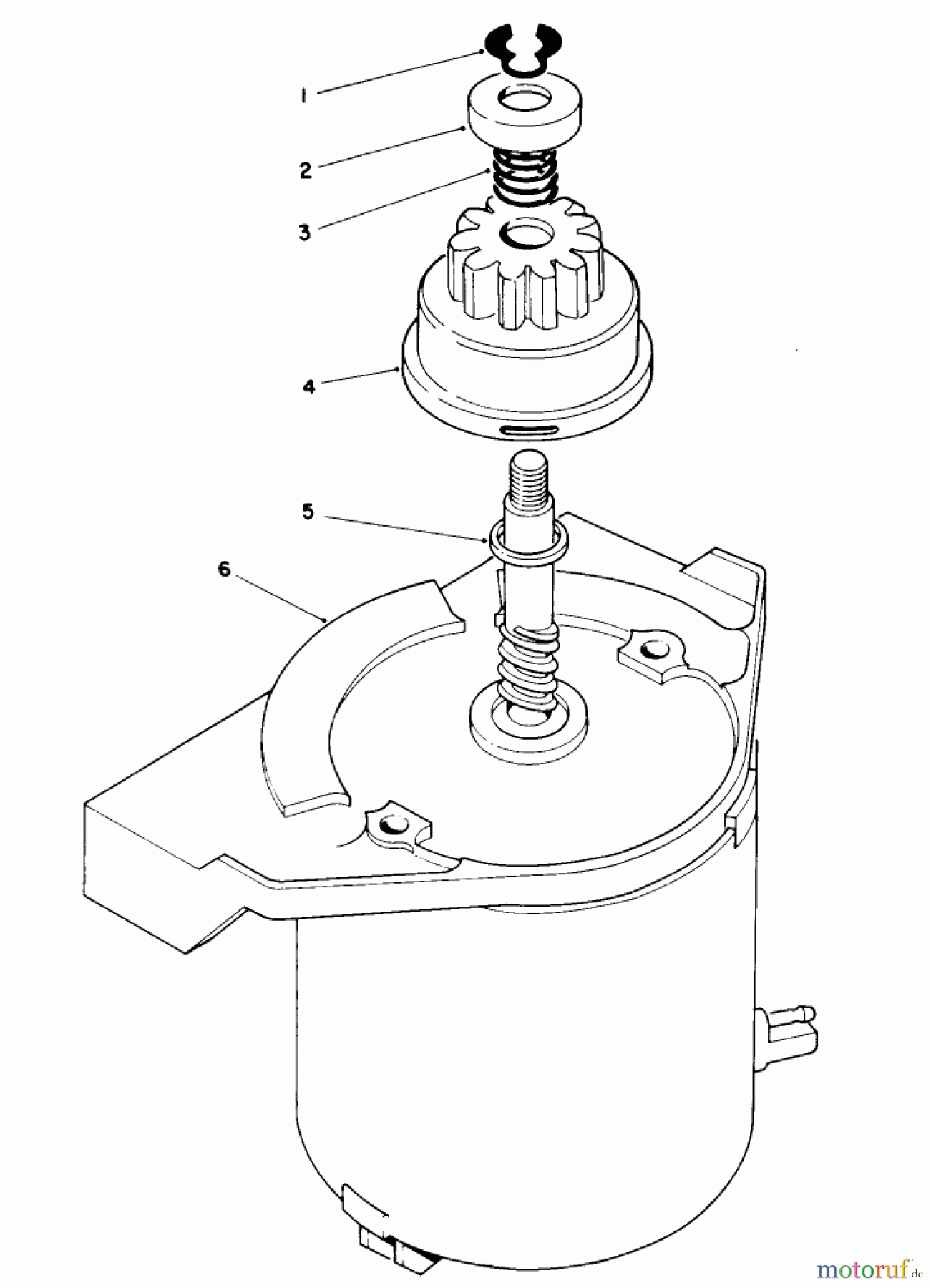  Toro Neu Mowers, Walk-Behind Seite 2 26625B - Toro Lawnmower, 1991 (1000001-1999999) STARTER MOTOR ASSEMBLY