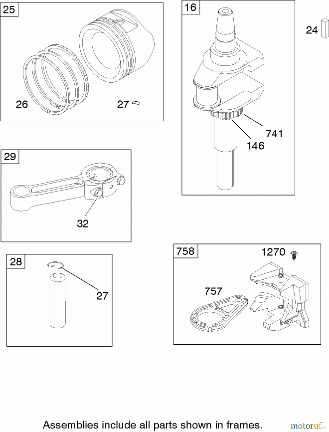 Toro Neu Mowers, Zero-Turn 74353 (Z480) - Toro TimeCutter Z480 Riding Mower, 2006 (260000001-260999999) CRANKSHAFT ASSEMBLY BRIGGS AND STRATTON 31H777-0168-E1