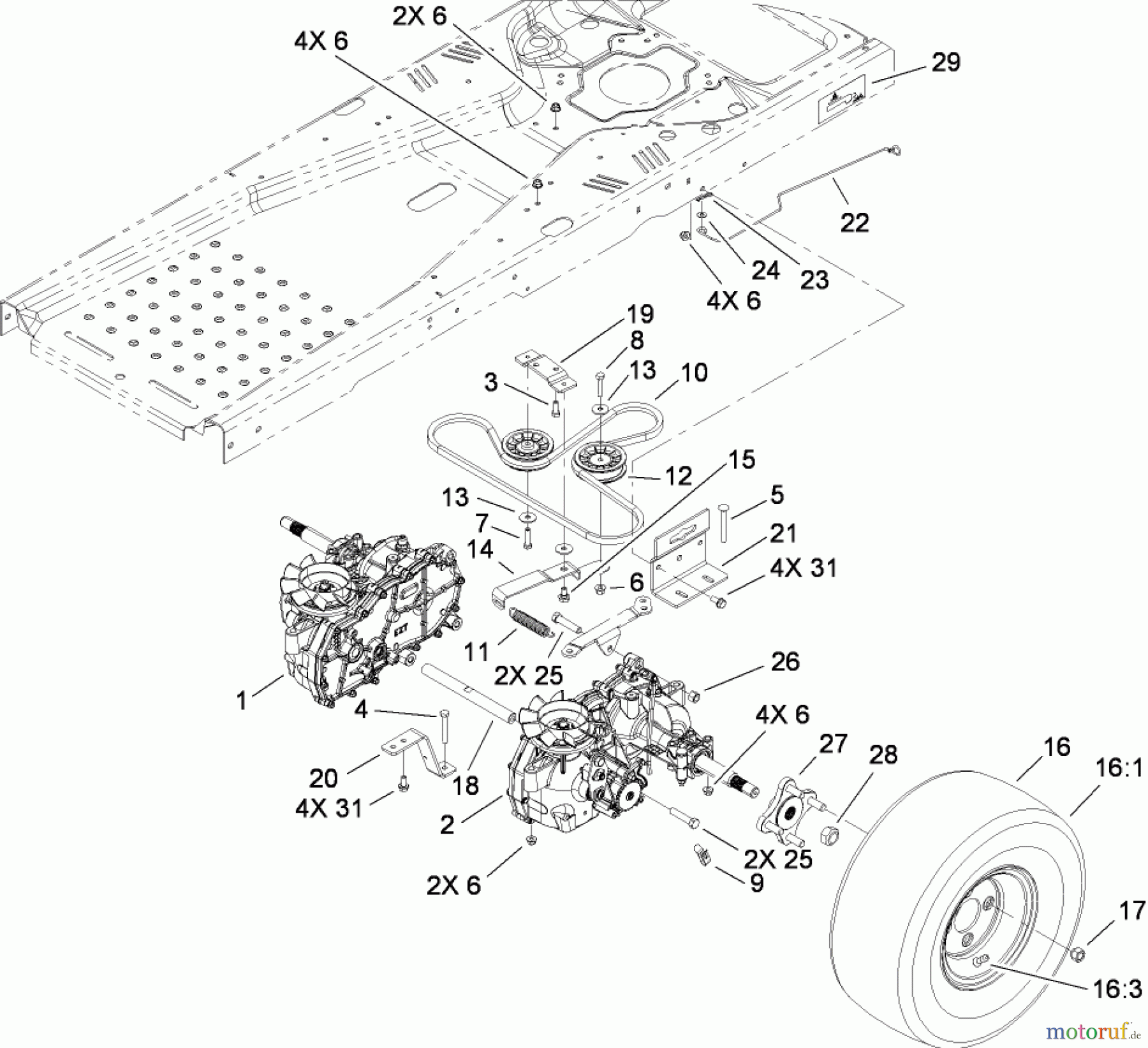  Toro Neu Mowers, Zero-Turn 74374 (Z5040) - Toro TimeCutter Z5040 Riding Mower, 2008 (280000001-280999999) HYDRO DRIVE ASSEMBLY