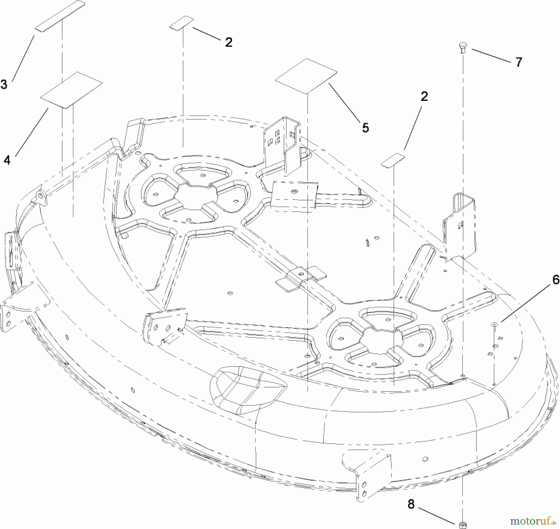  Toro Neu Mowers, Zero-Turn 74381 (Z4202) - Toro TimeCutter Z4202 Riding Mower, 2008 (280000001-280999999) 42 INCH DECK ASSEMBLY NO. 110-6831