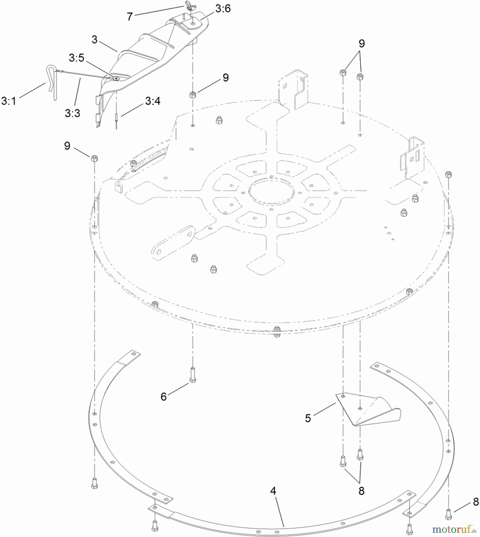  Toro Neu Mowers, Zero-Turn 74388 (ZS 3200S) - Toro TimeCutter ZS 3200S Riding Mower, 2012 (SN 312000001-312999999) 32 INCH DECK BAFFLE ASSEMBLY