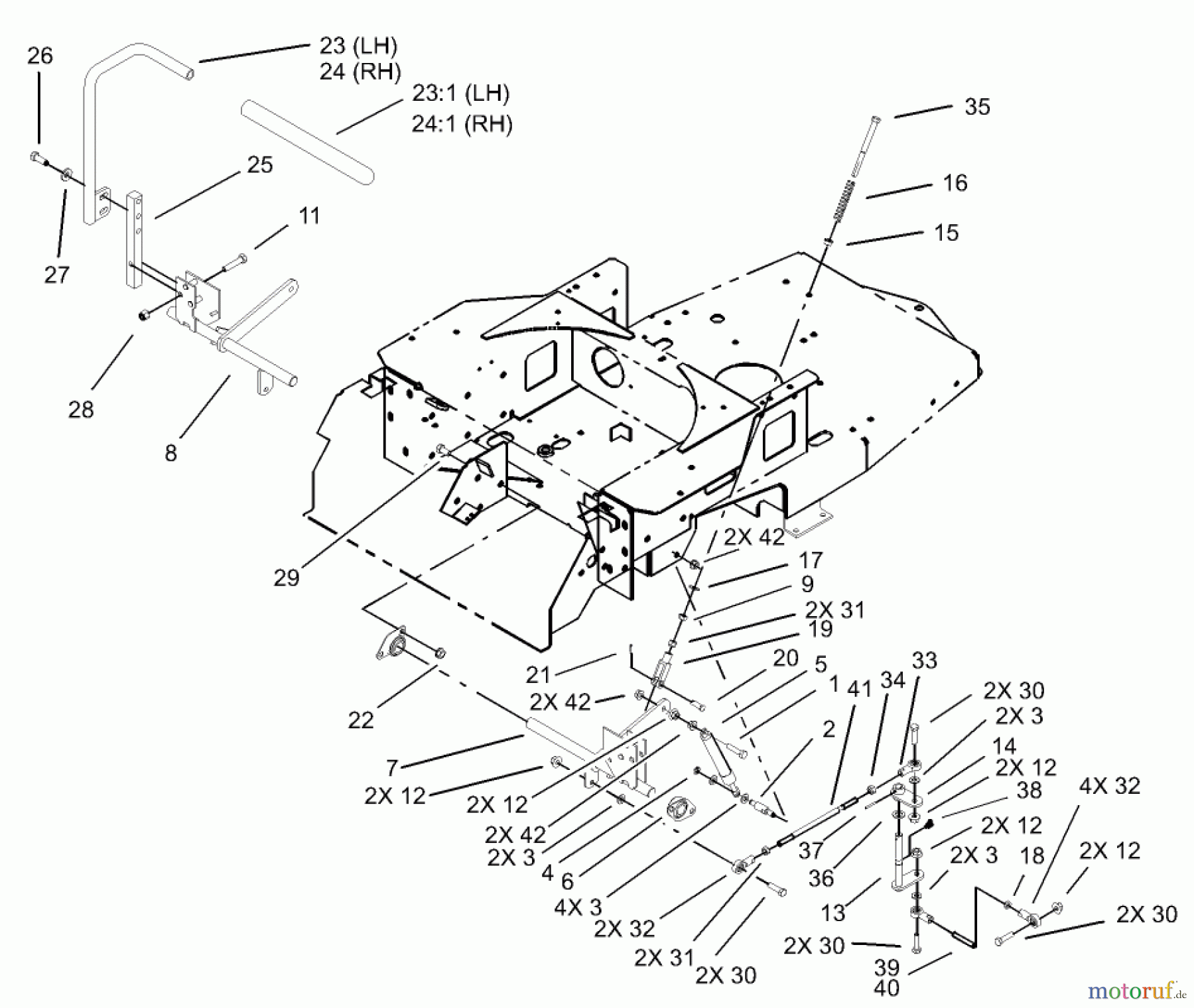  Toro Neu Mowers, Zero-Turn 74405 (18-52ZX) - Toro 18-52ZX TimeCutter ZX Riding Mower, 2003 (230000001-230999999) MOTION CONTROL ASSEMBLY