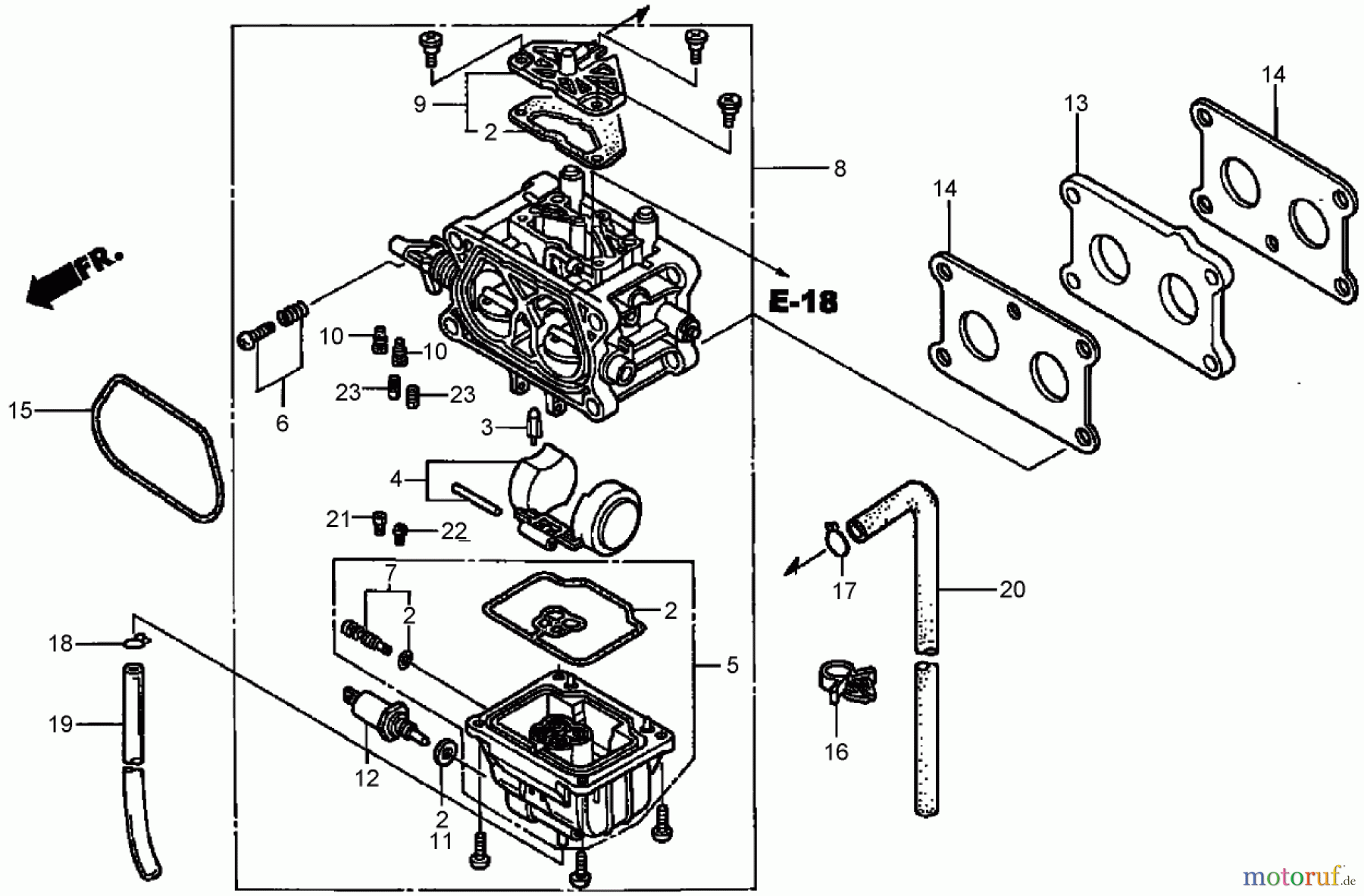  Toro Neu Mowers, Zero-Turn 74425 (Z530) - Toro TimeCutter Z530 Riding Mower, 2006 (260000001-260999999) CARBURETOR ASSEMBLY HONDA GXV530 EXA2LB