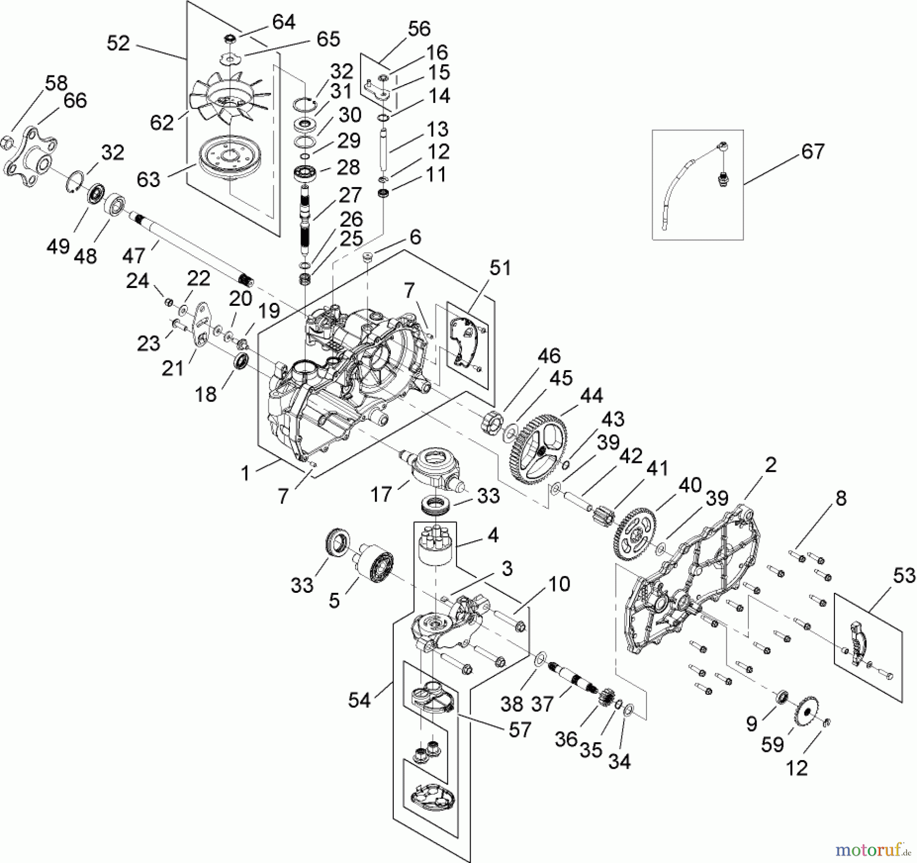  Toro Neu Mowers, Zero-Turn 74432 (ZD380) - Toro TimeCutter ZD380 Riding Mower, 2006 (260000001-260999999) LH HYDRO TRANSAXLE ASSEMBLY NO. 112-4760