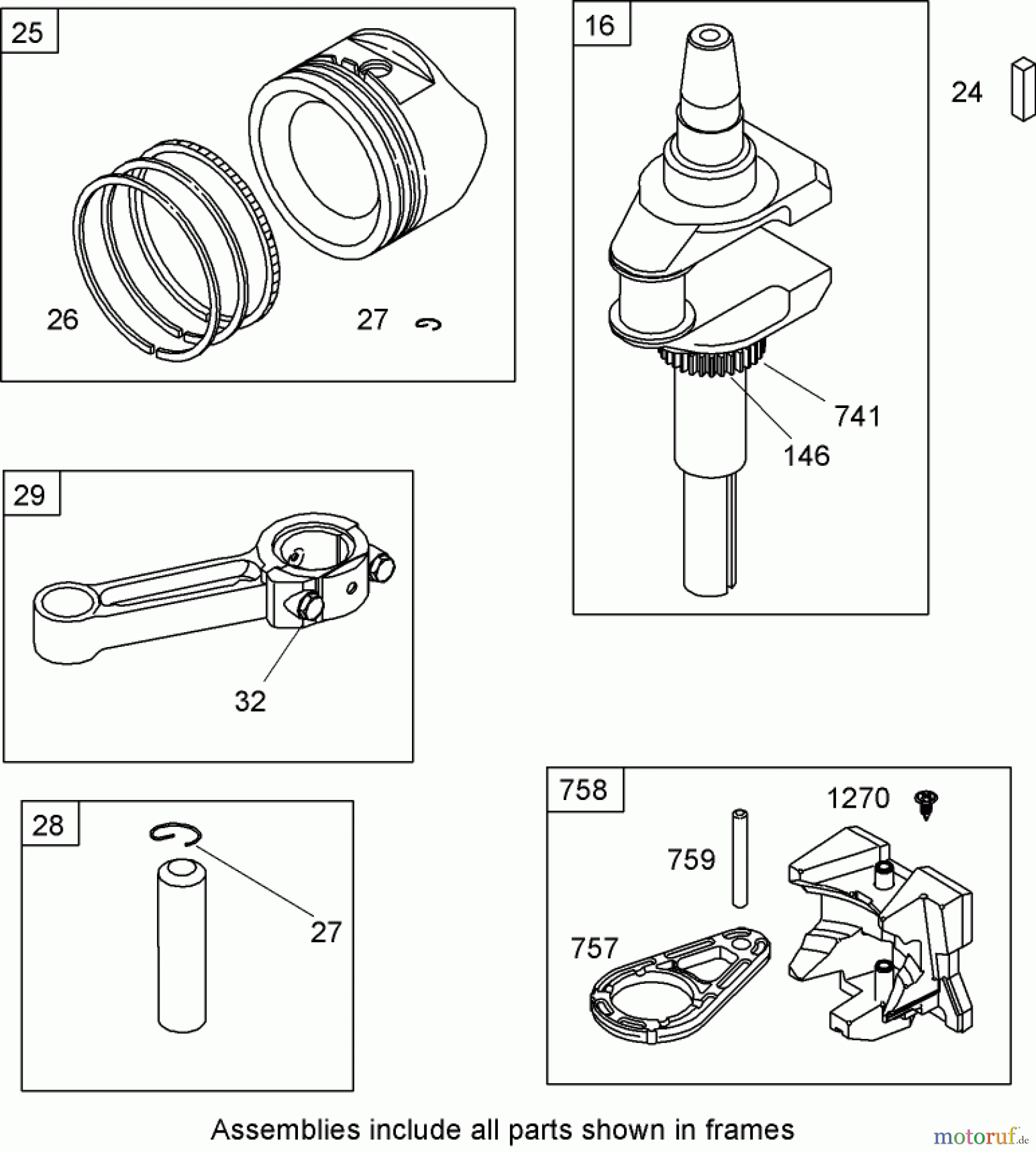Toro Neu Mowers, Zero-Turn 74433 (ZD420) - Toro TimeCutter ZD420 Riding Mower, 2006 (260000001-260999999) CRANKSHAFT ASSEMBLY BRIGGS AND STRATTON 31P777-0125-E1
