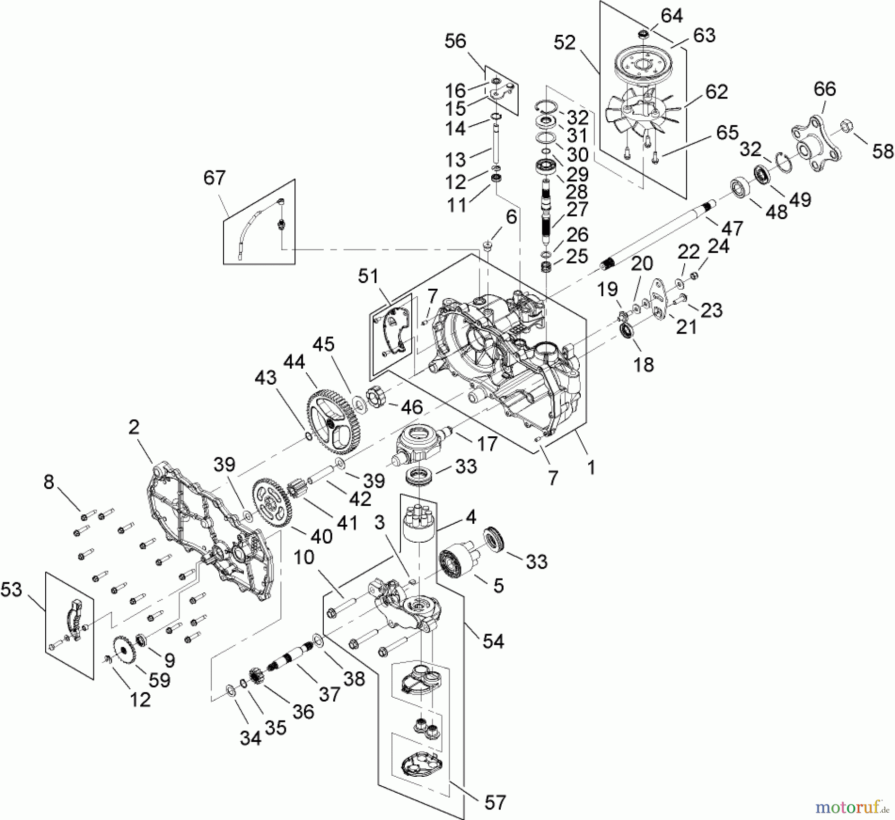 Toro Neu Mowers, Zero-Turn 74433 (ZD420) - Toro TimeCutter ZD420 Riding Mower, 2009 (290000001-290999999) RH HYDRO TRANSAXLE ASSEMBLY NO. 112-4761