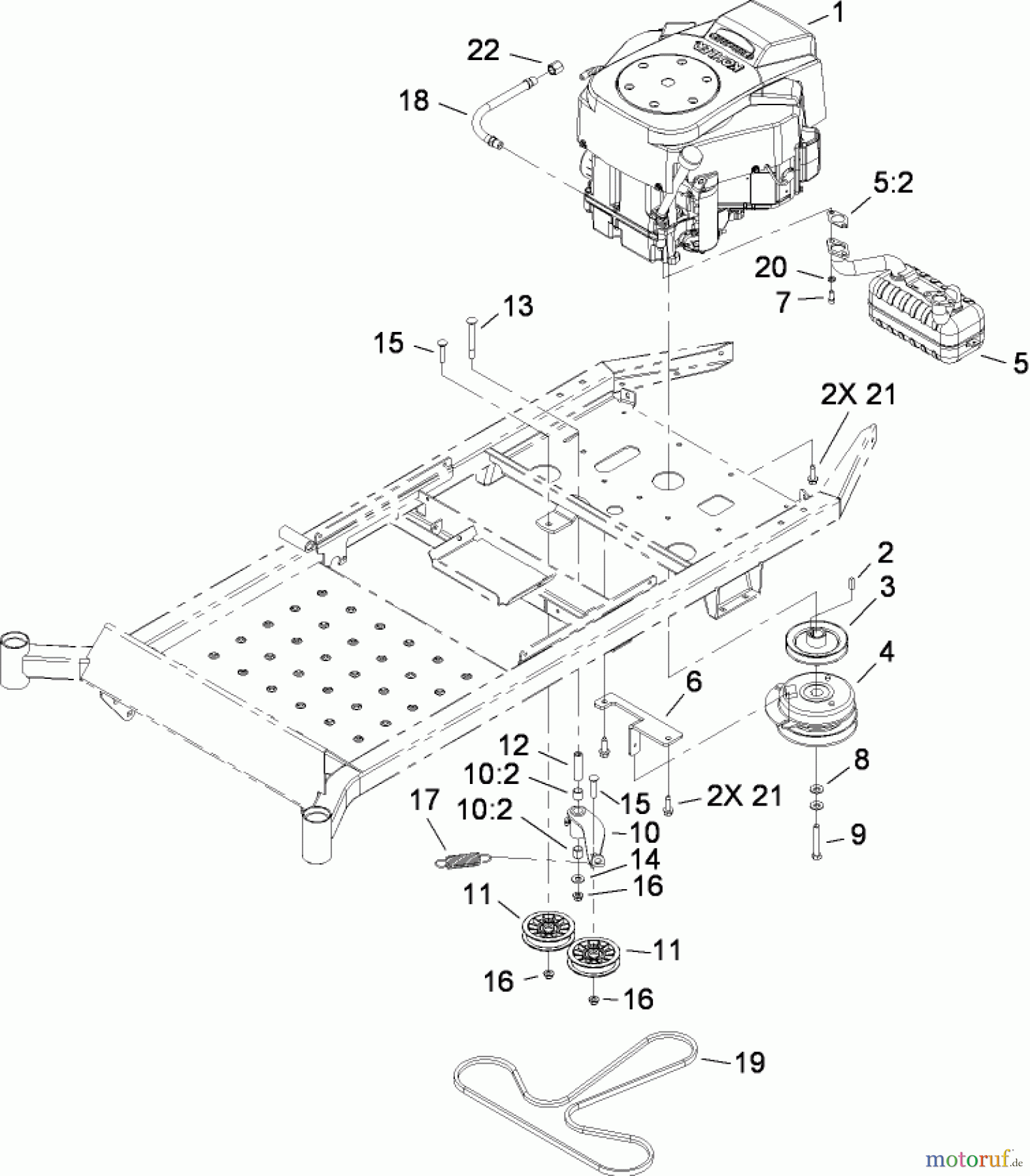  Toro Neu Mowers, Zero-Turn 74813 (Z4800) - Toro TITAN Z4800 Zero-Turn-Radius Riding Mower, 2008 (280000001-280999999) ENGINE ASSEMBLY