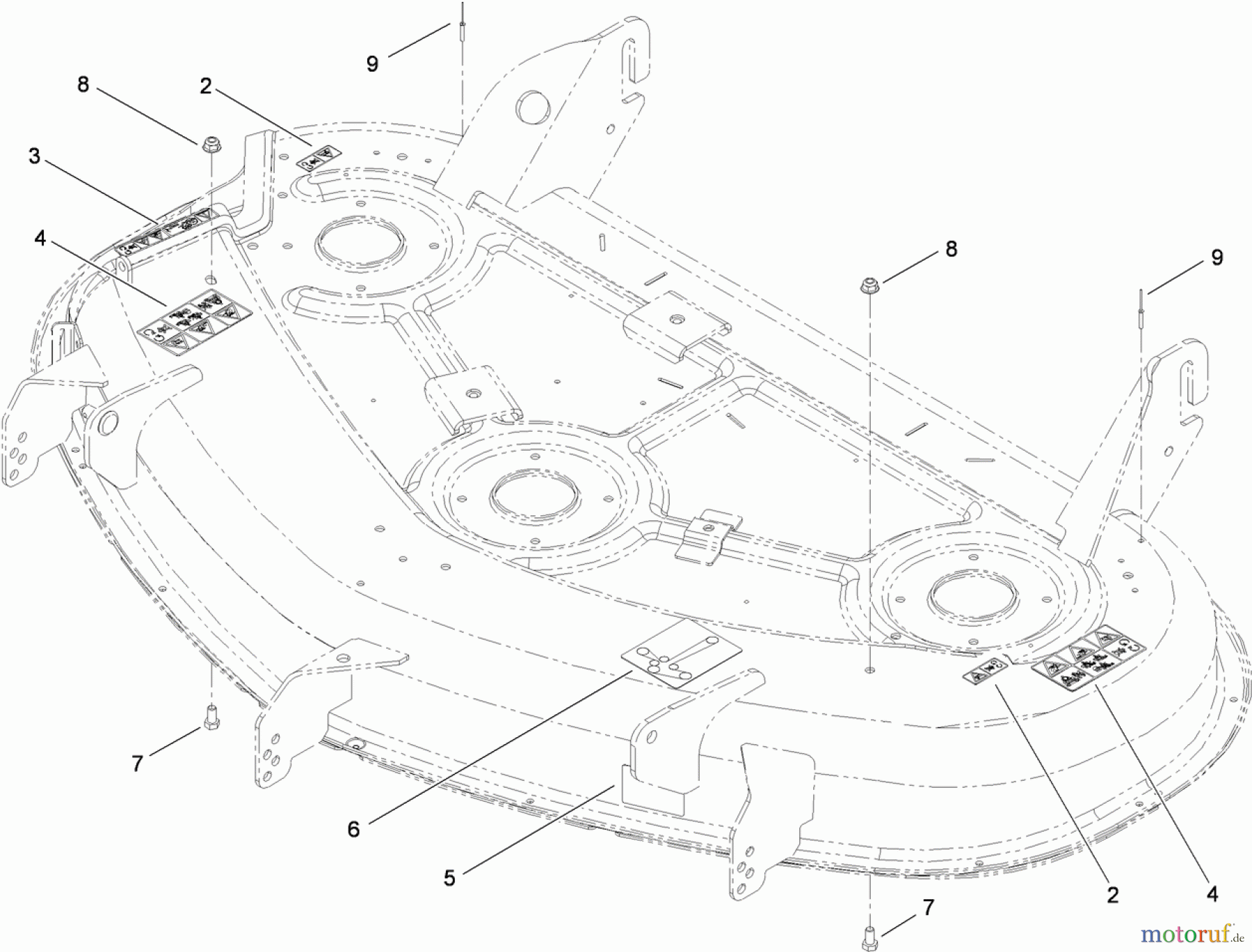  Toro Neu Mowers, Zero-Turn 74820 (ZX5000) - Toro TITAN ZX5000 Zero-Turn-Radius Riding Mower, 2010 (310000001-310999999) 50 INCH DECK DECAL ASSEMBLY NO. 117-5373