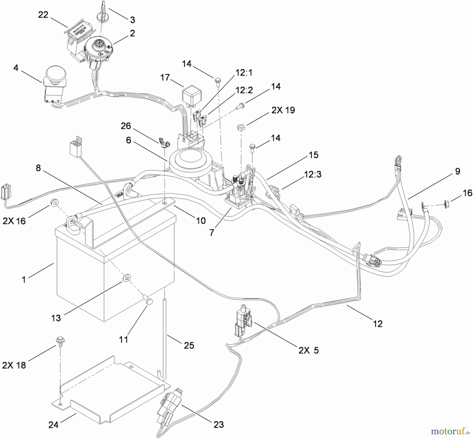  Toro Neu Mowers, Zero-Turn 74830 (ZX4800) - Toro TITAN ZX4800 Zero-Turn-Radius Riding Mower, 2010 (310000001-310999999) ELECTRICAL ASSEMBLY