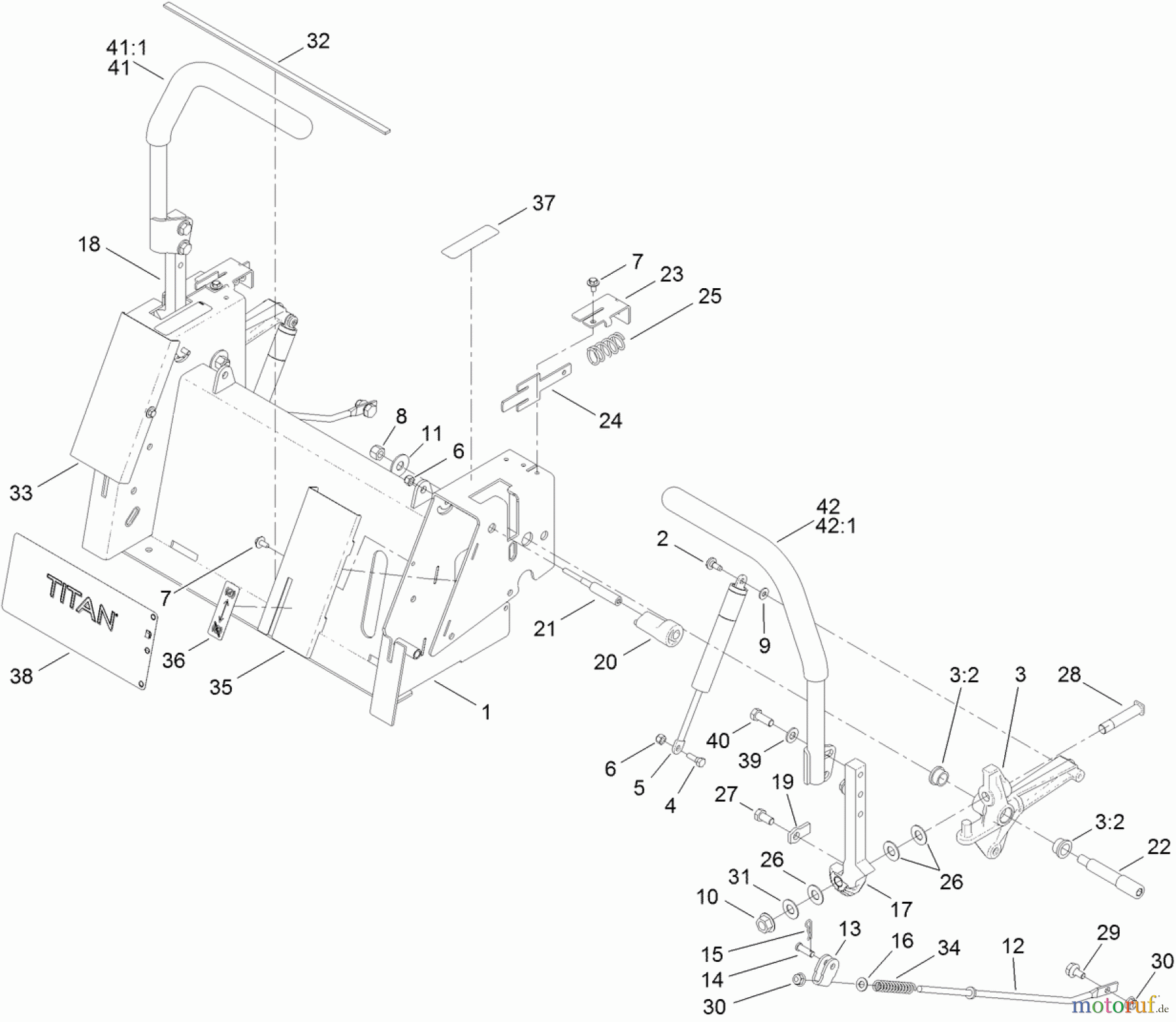 Toro Neu Mowers, Zero-Turn 74842 (ZX5420) - Toro TITAN ZX5420 Zero-Turn-Radius Riding Mower, 2011 (311000001-311999999) MOTION CONTROL ASSEMBLY