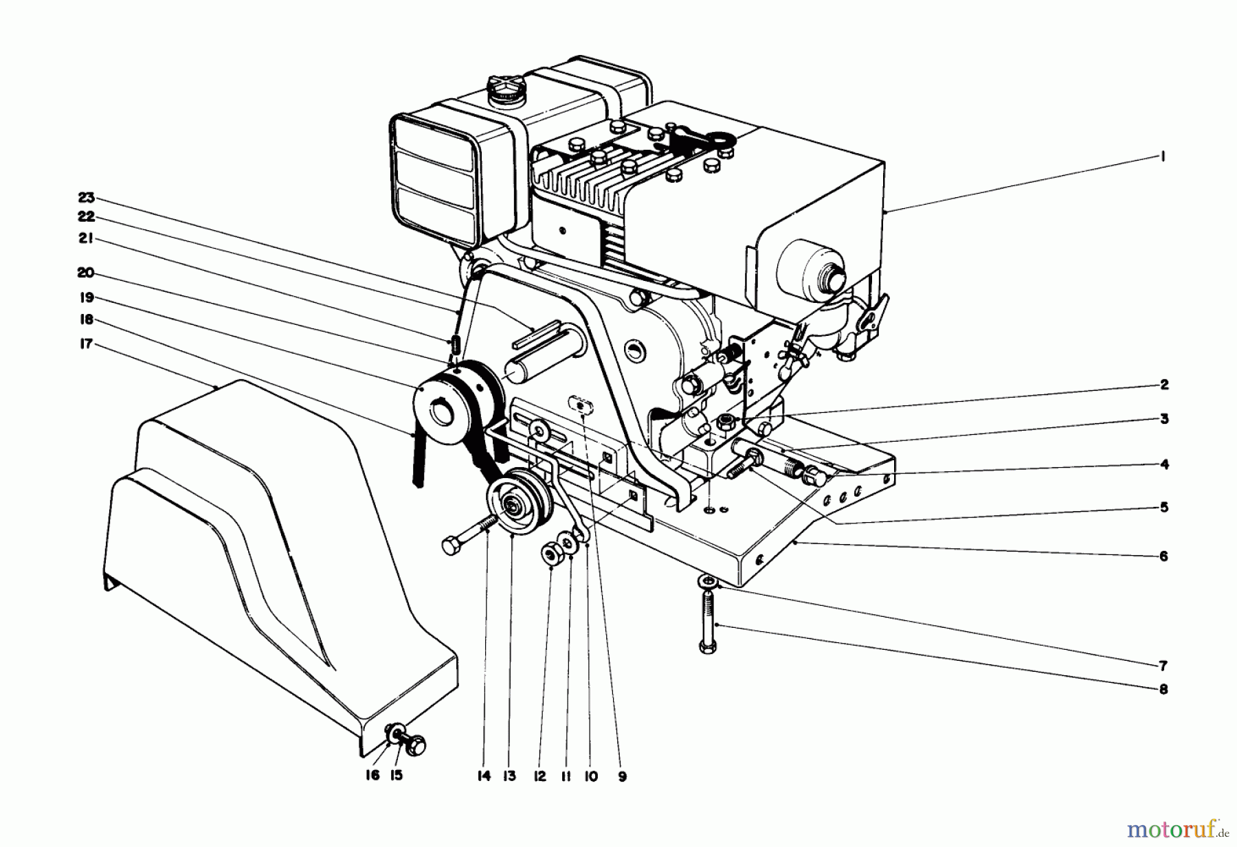 Toro Neu Snow Blowers/Snow Throwers Seite 1 31320 (832) - Toro 832 Snowthrower, 1972 (200001-299999) ENGINE ASSEMBLY