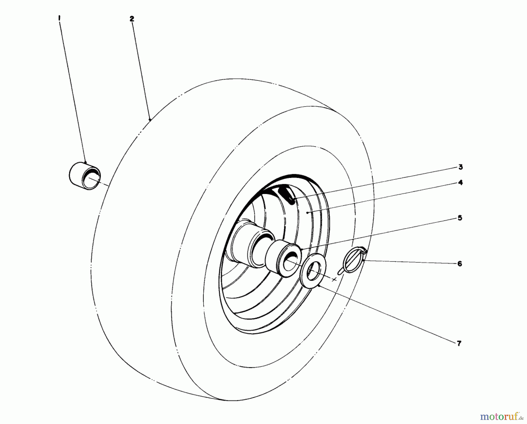 Toro Neu Snow Blowers/Snow Throwers Seite 1 31995 (1032) - Toro 1032 Snowthrower, 1977 (7000001-7999999) WHEEL ASSEMBLY