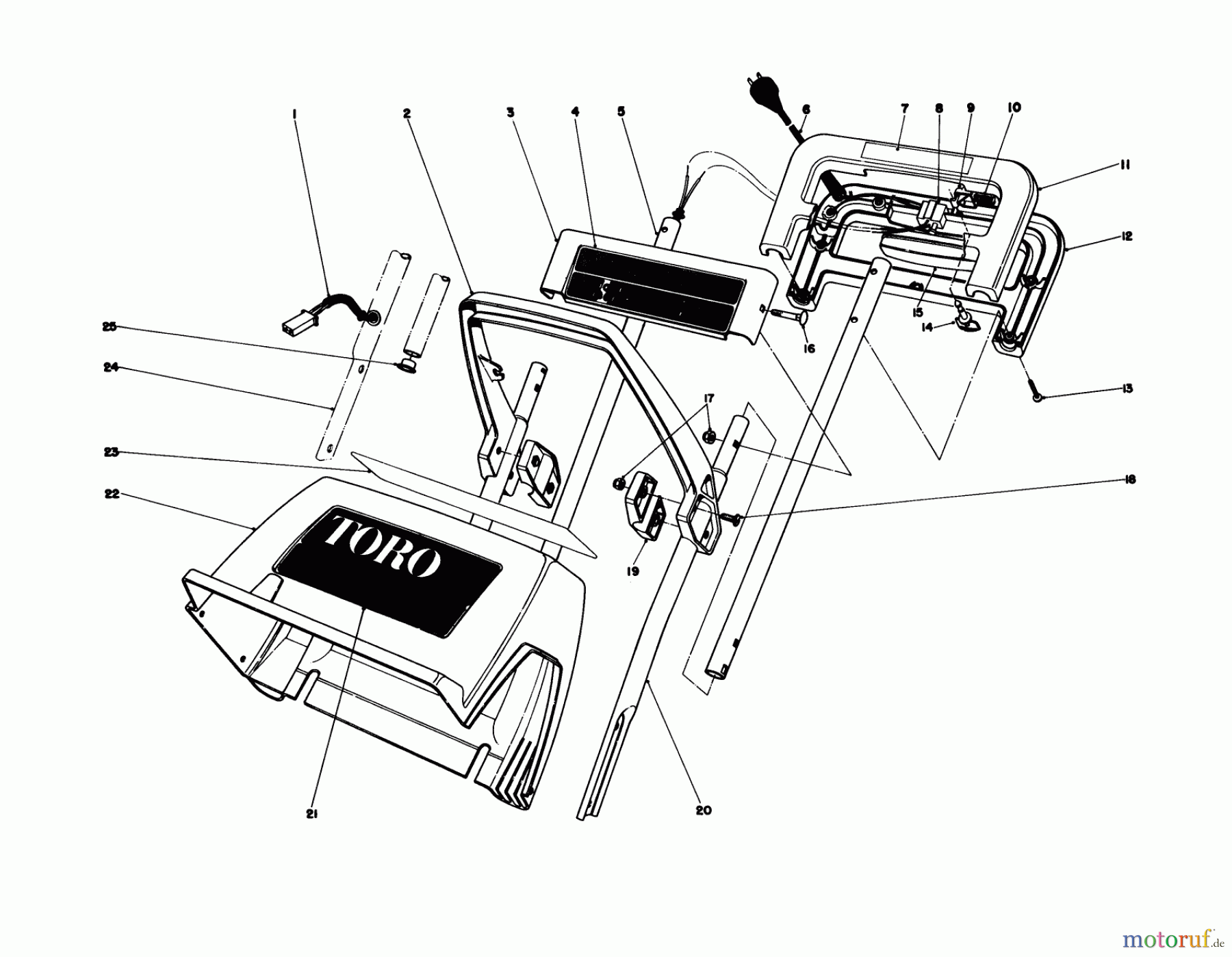  Toro Neu Snow Blowers/Snow Throwers Seite 1 38000 (S-120) - Toro S-120 Snowthrower, 1985 (5000001-5999999) HANDLE ASSEMBLY