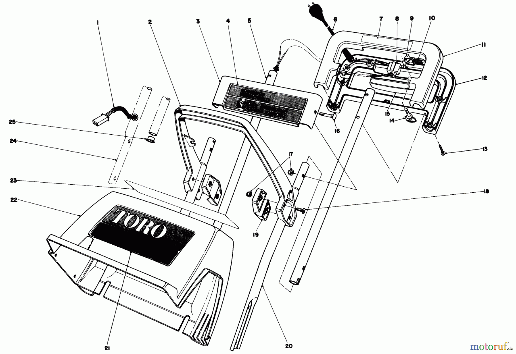 Toro Neu Snow Blowers/Snow Throwers Seite 1 38000 (S-120) - Toro S-120 Snowthrower, 1987 (7000001-7999999) HANDLE ASSEMBLY