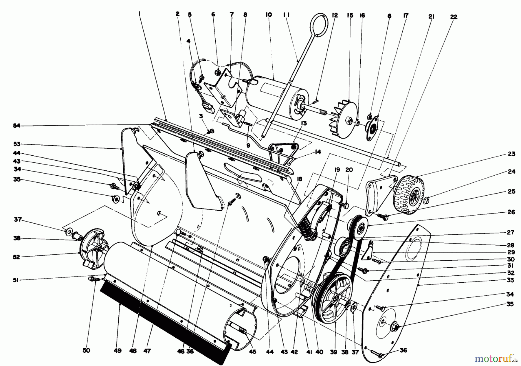 Toro Neu Snow Blowers/Snow Throwers Seite 1 38000 (S-120) - Toro S-120 Snowthrower, 1988 (8000001-8999999) LOWER MAIN FRAME ASSEMBLY