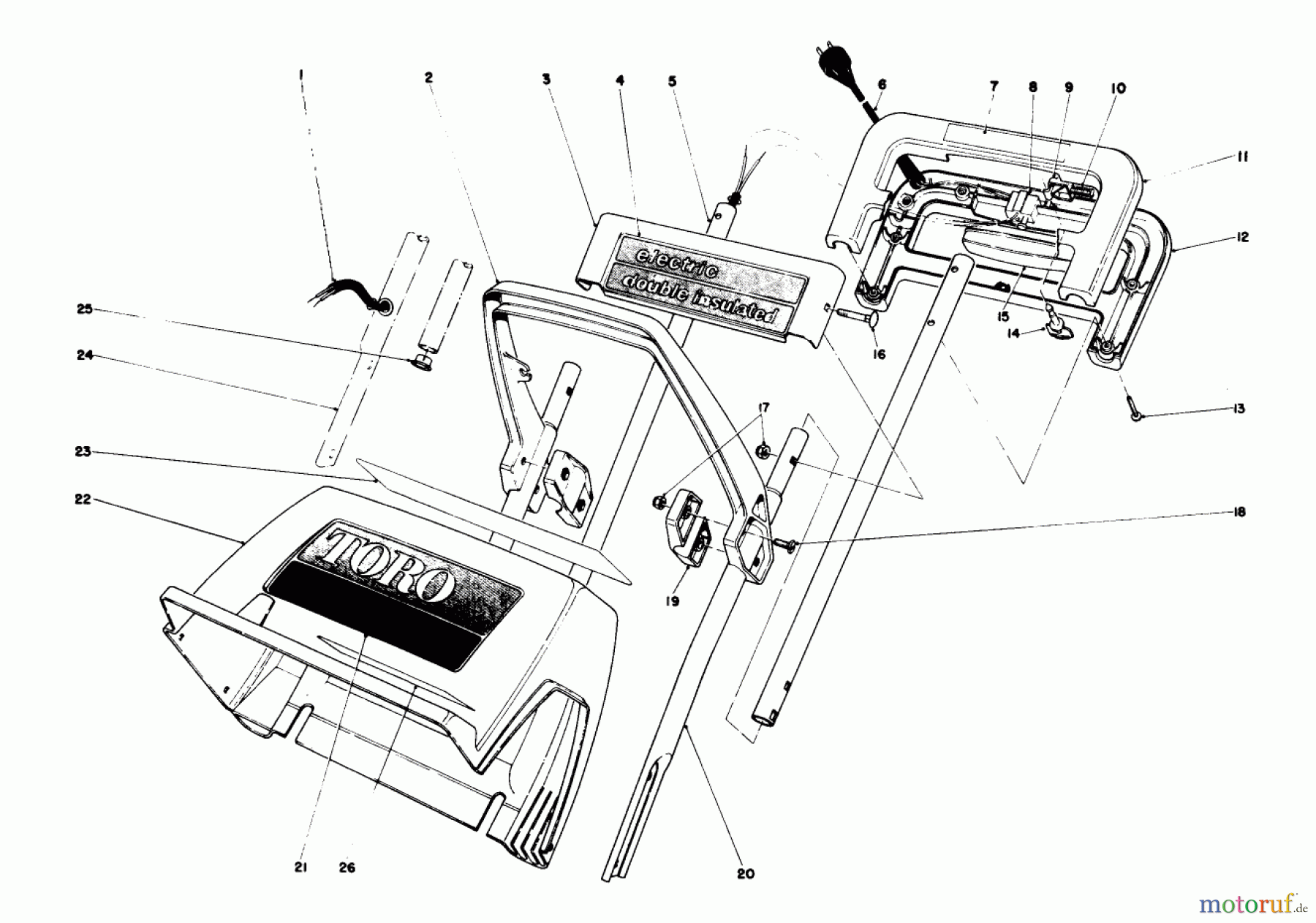 Toro Neu Snow Blowers/Snow Throwers Seite 1 38000 (S-120) - Toro S-120 Snowthrower, 1990 (0000001-0999999) HANDLE ASSEMBLY
