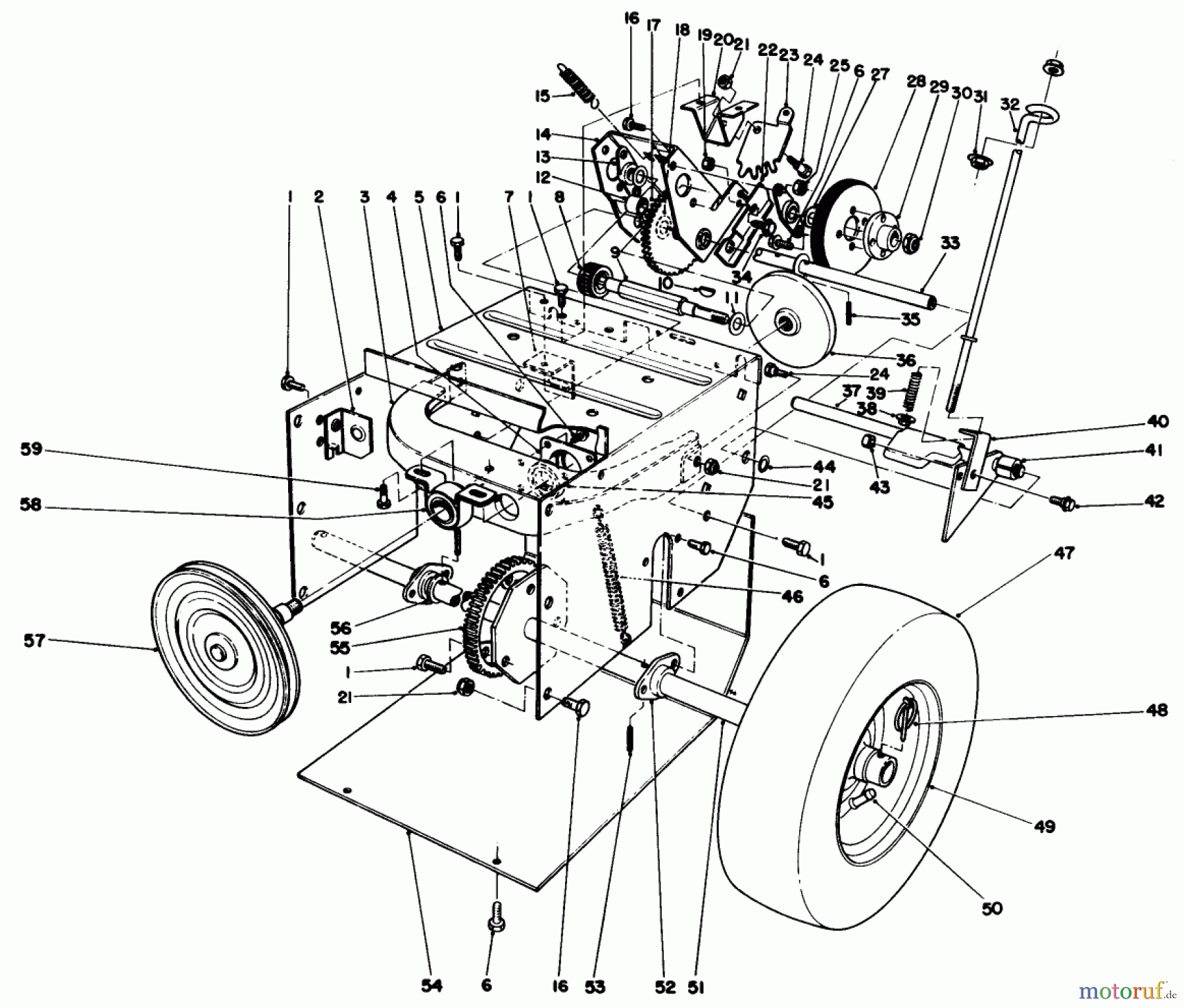 Toro Neu Snow Blowers/Snow Throwers Seite 1 38035 (3521) - Toro 3521 Snowthrower, 1988 (8000001-8999999) TRACTION ASSEMBLY