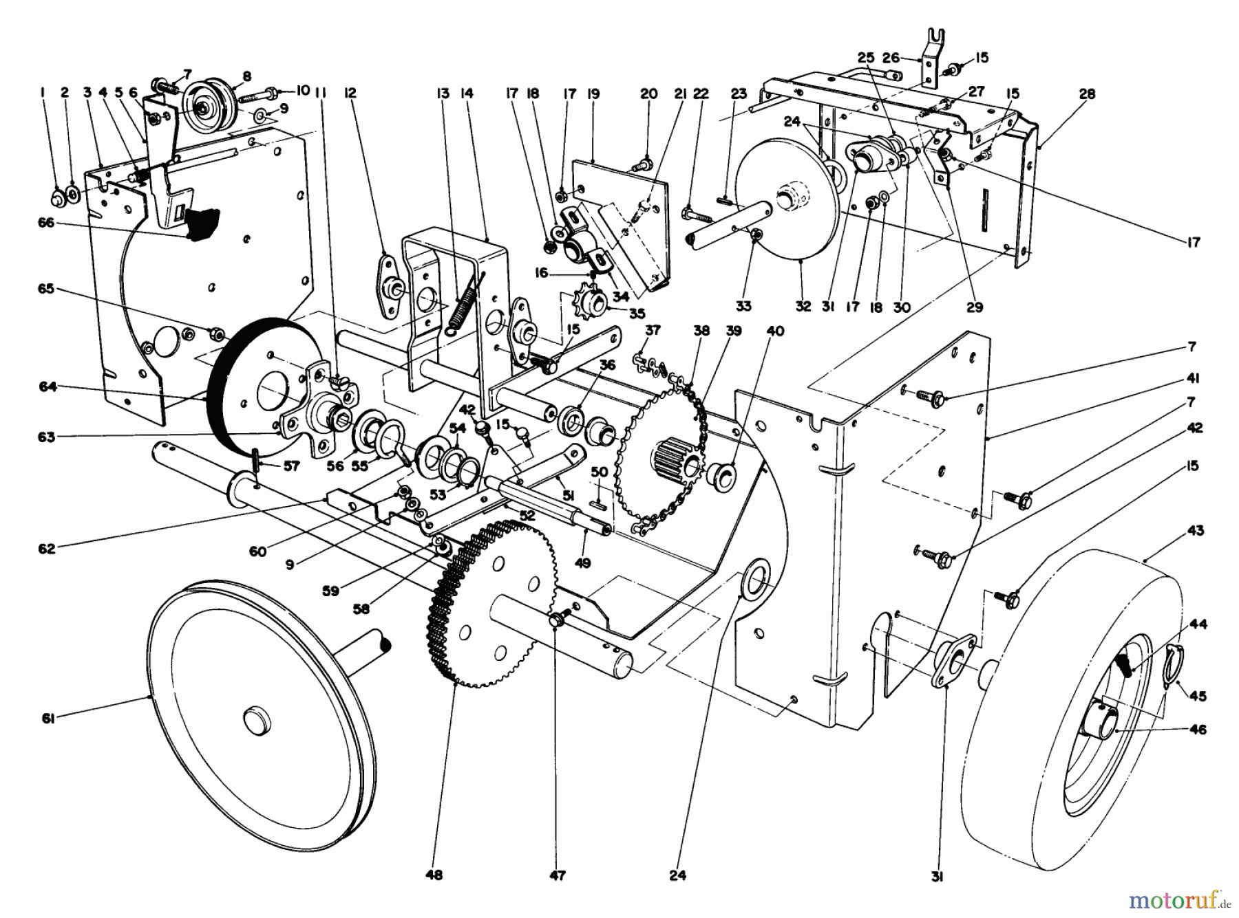 Toro Neu Snow Blowers/Snow Throwers Seite 1 38050 (724) - Toro 724 Snowthrower, 1987 (7000001-7999999) TRACTION ASSEMBLY