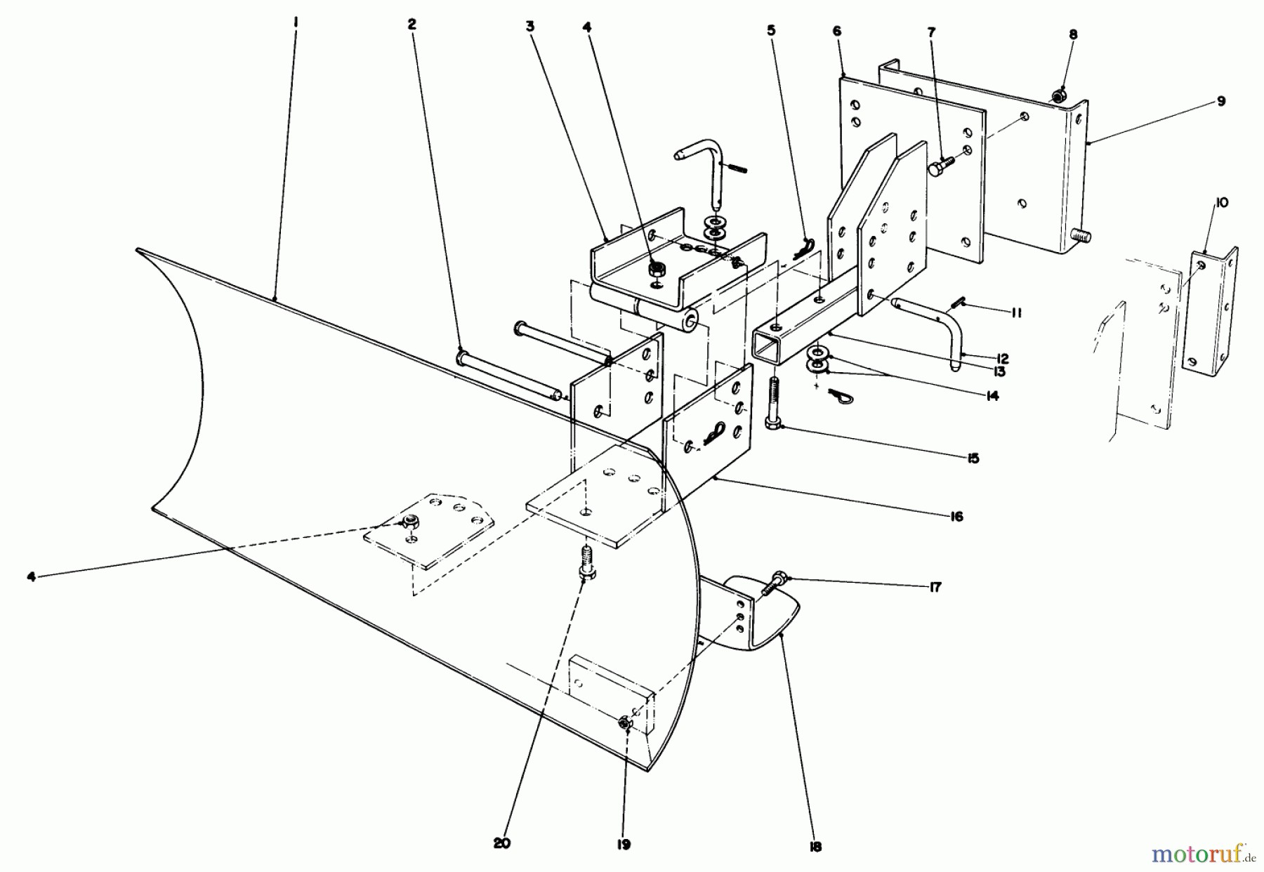 Toro Neu Snow Blowers/Snow Throwers Seite 1 38052 (521) - Toro 521 Snowthrower, 1988 (8000001-8999999) GRADER BLADE ASSEMBLY MODEL 59099 (OPTIONAL)