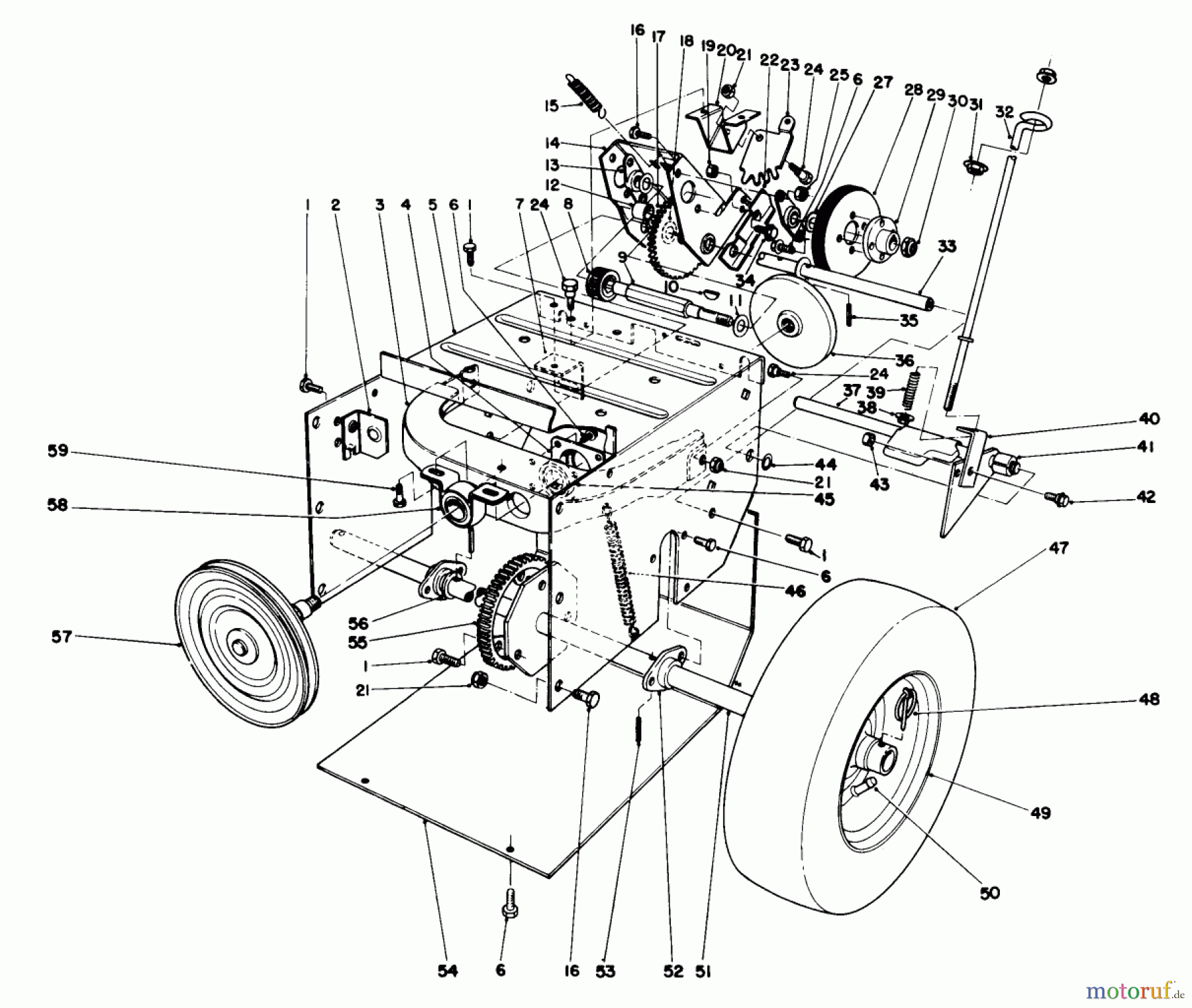  Toro Neu Snow Blowers/Snow Throwers Seite 1 38052 (521) - Toro 521 Snowthrower, 1989 (9000001-9999999) TRACTION ASSEMBLY